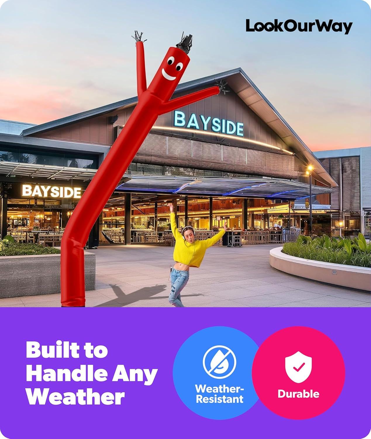 Air Dancers Inflatable Tube Man Attachment – 20 Feet Tall Wacky Waving Inflatabl