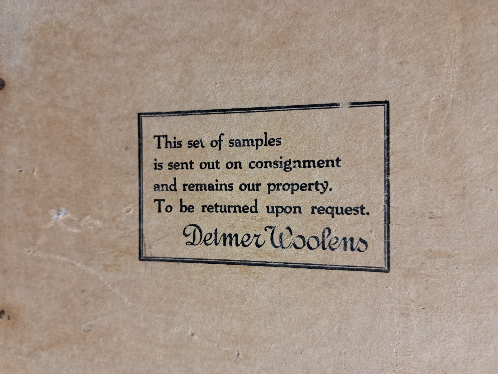 Detmer Woolens Vintage Traveling Sales Display,Sample Fabric Display Box