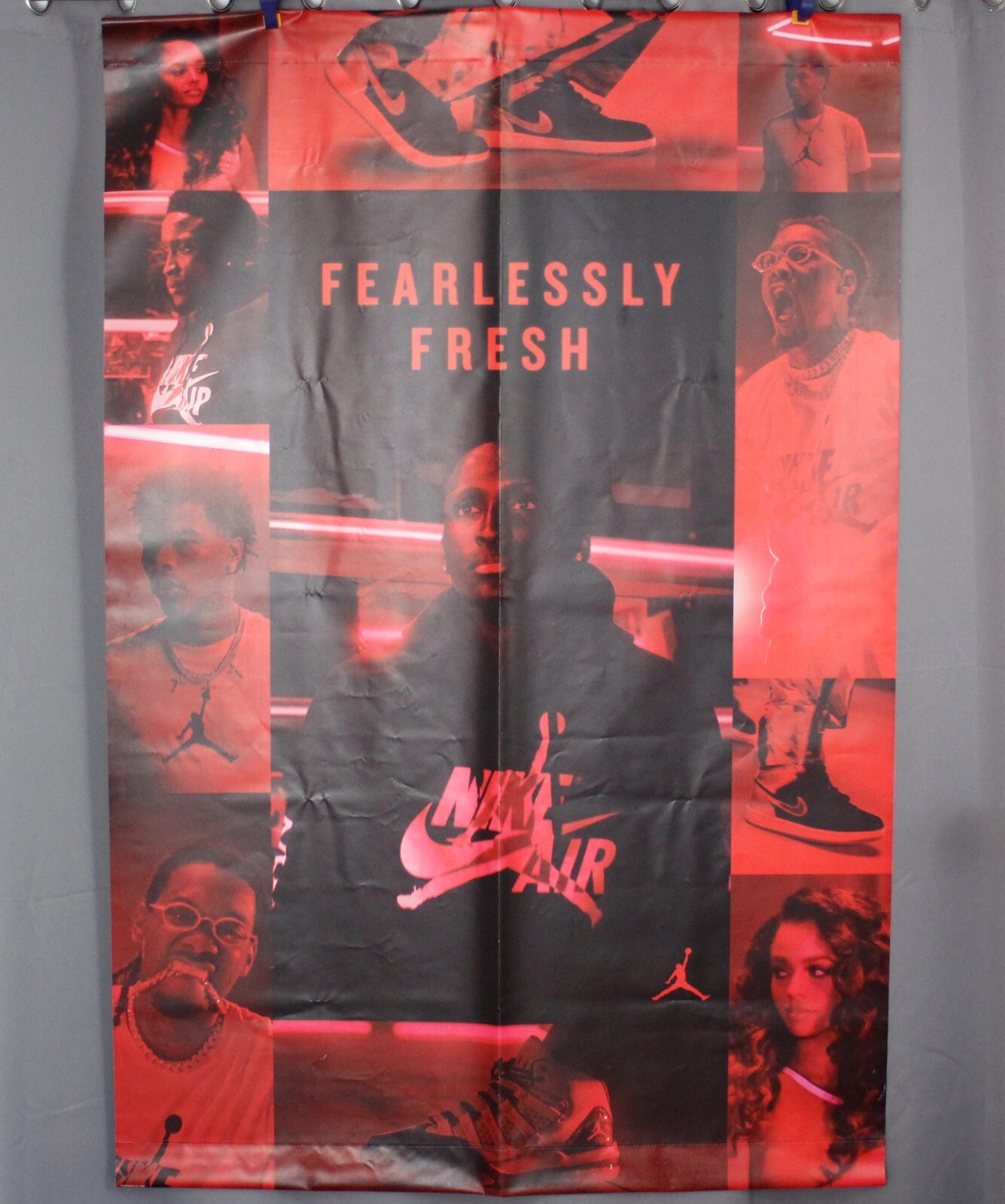 rare Nike Air Jordan Fearlessly Fresh store window banner 72″ w Lil Baby, Offset