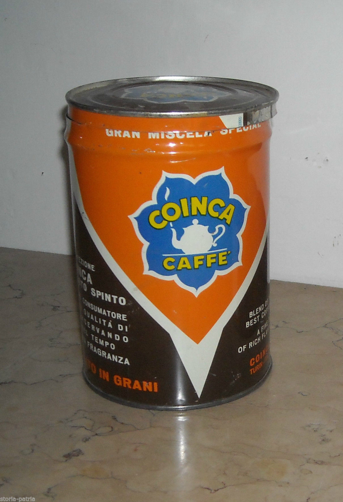 TURIN_COFFEE’ COINCA_ROASTED IN GRAINS_BEAUTIFUL ADVERTISING BOX_COLLECTIBLE