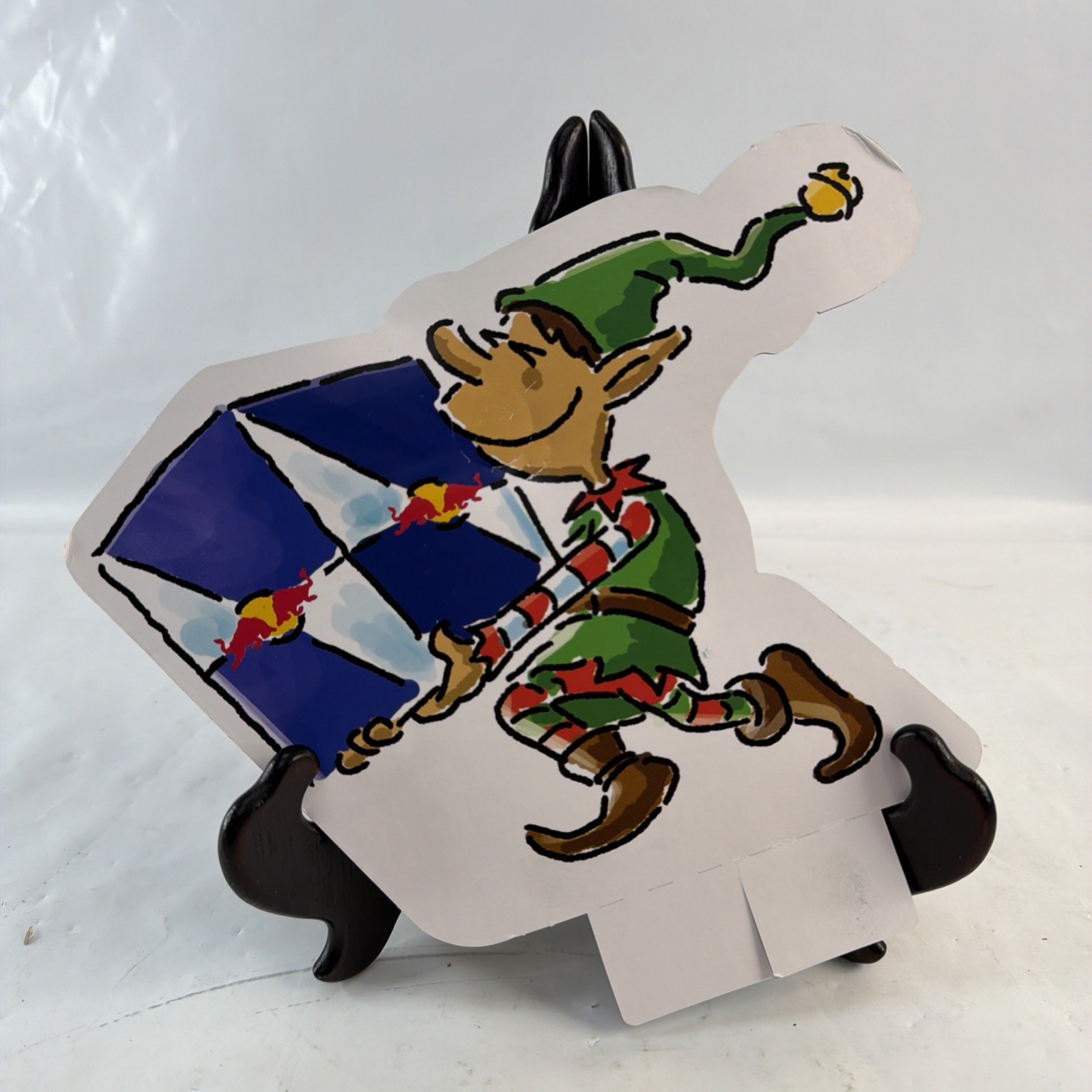 Red Bull Holiday Elf Advertising Display Sign Counter Standee Promo