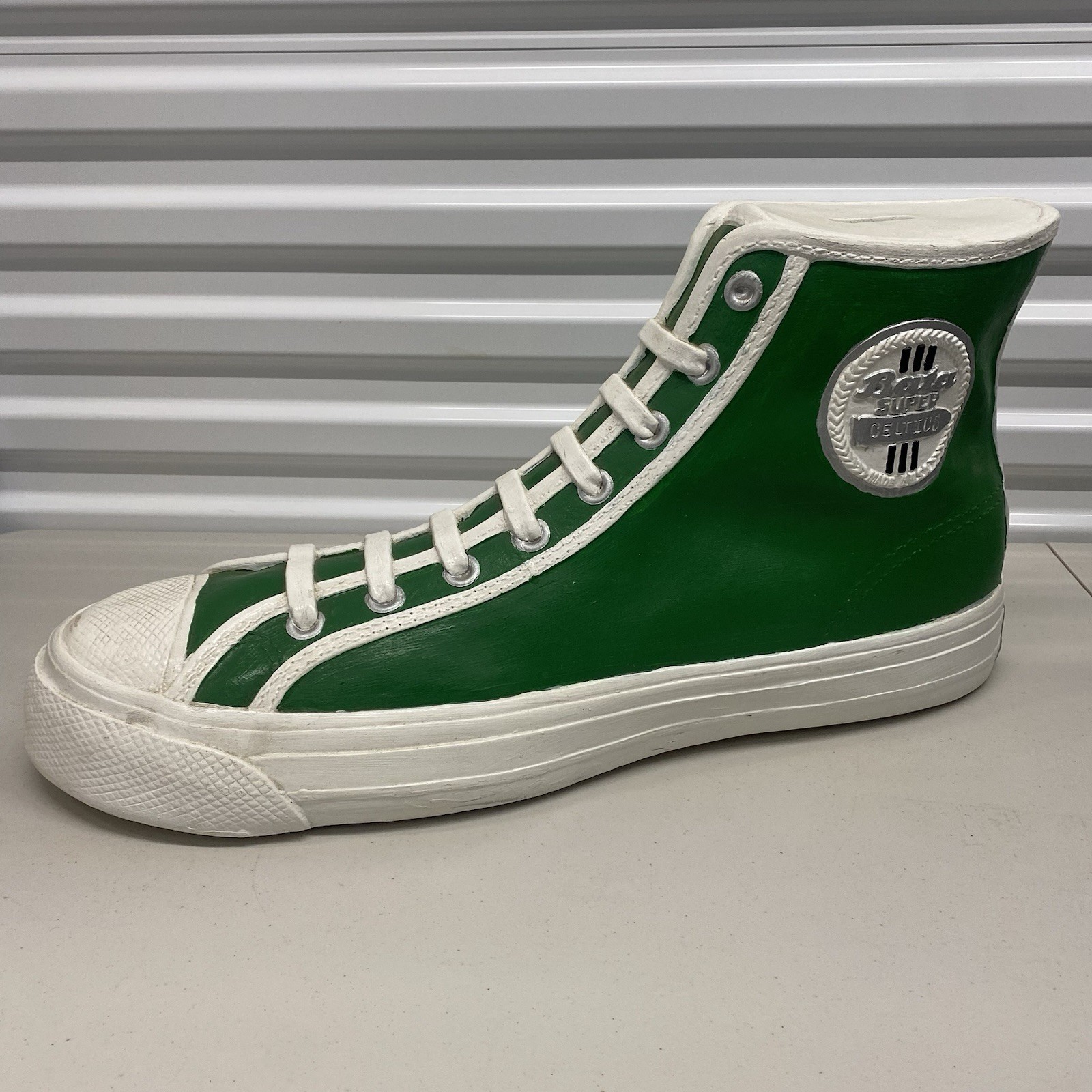 Amazing Vintage Bata Super Shoe Green Boston Celtics Store Display Advertisement