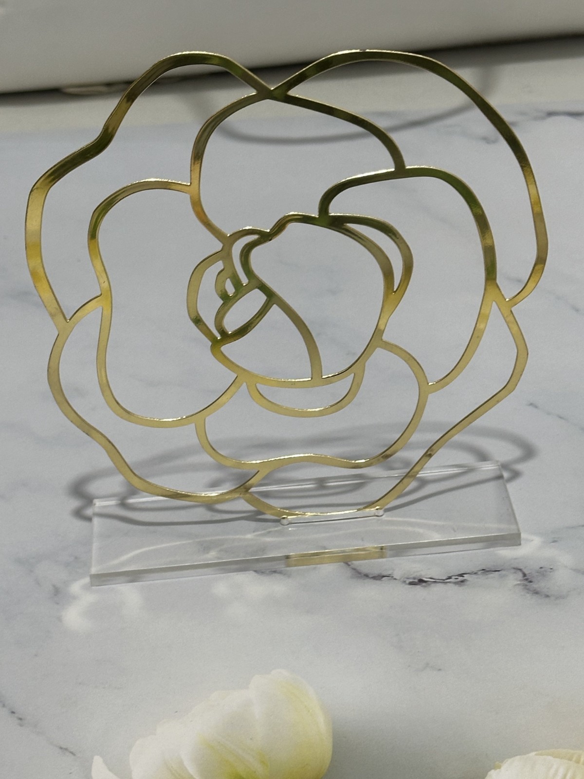 Chanel Camelia Store Display Gold Camelia Logo Chanel