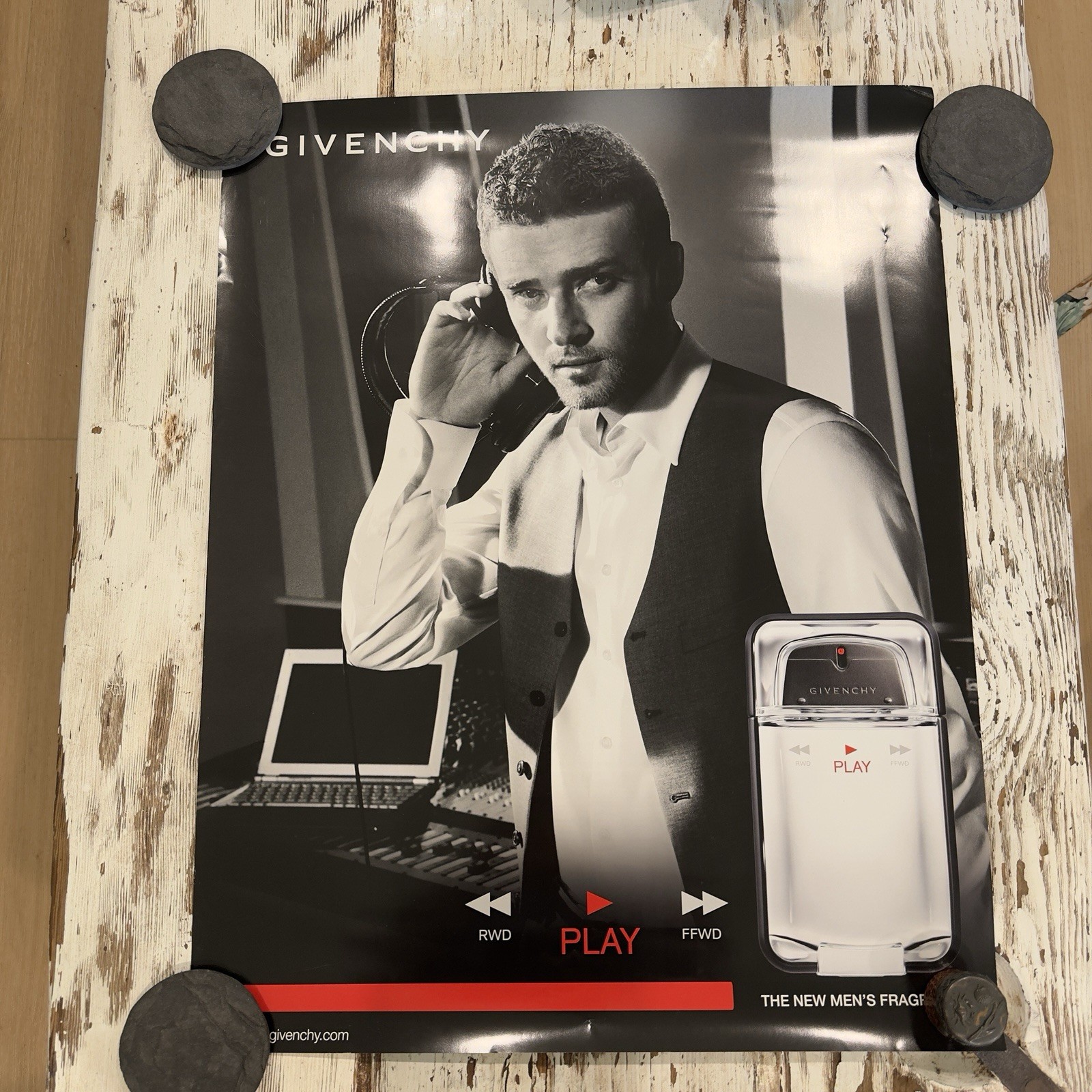 Y2K 2009 Givenchy Play Store Display Advertising Poster Justin Timberlake 22×28