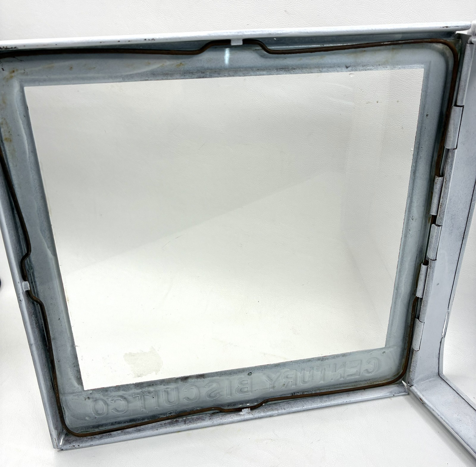 Vintage Century Biscuit Co Metal Counter Display Case Glass Lid Advertising Sign