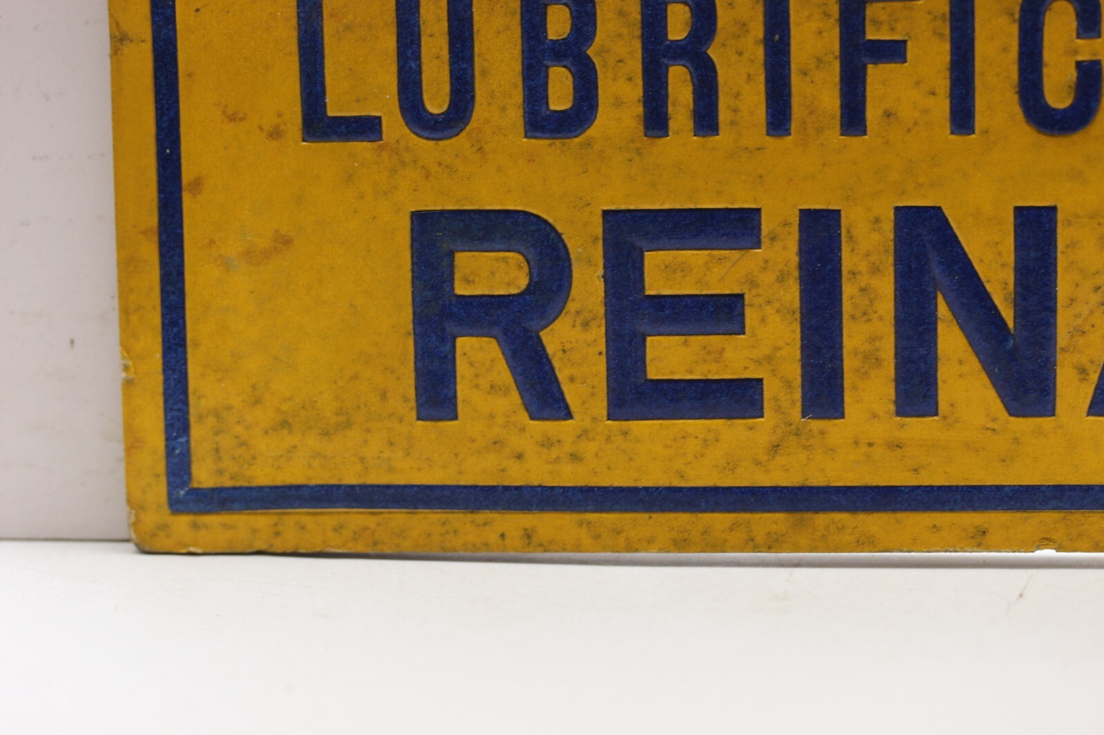 advertising table lubrication sign reinach oil car motorcycle era spare parts