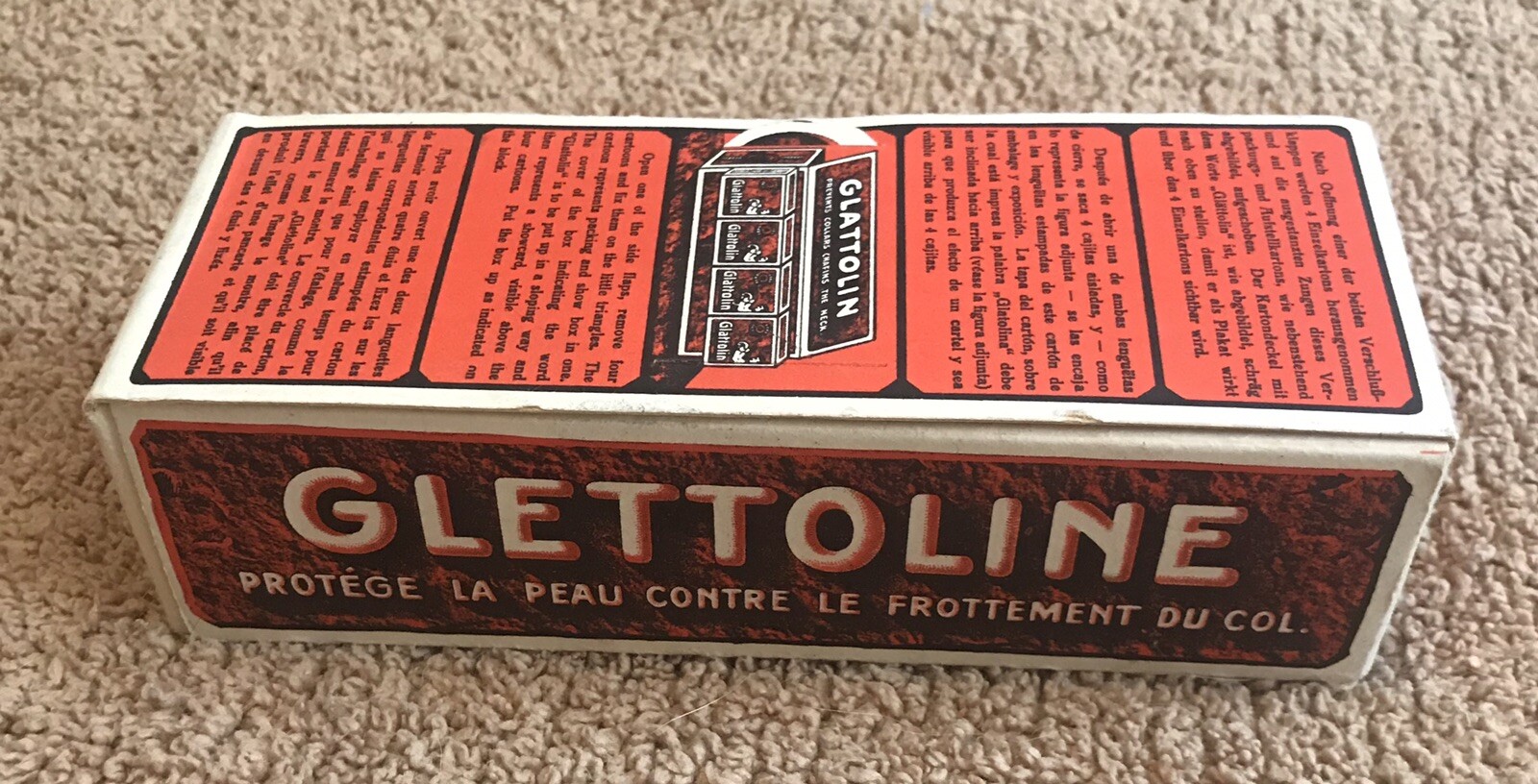 12 Vintage Glattolin in Box “Prevents Collars Chafing Neck” Display NOS