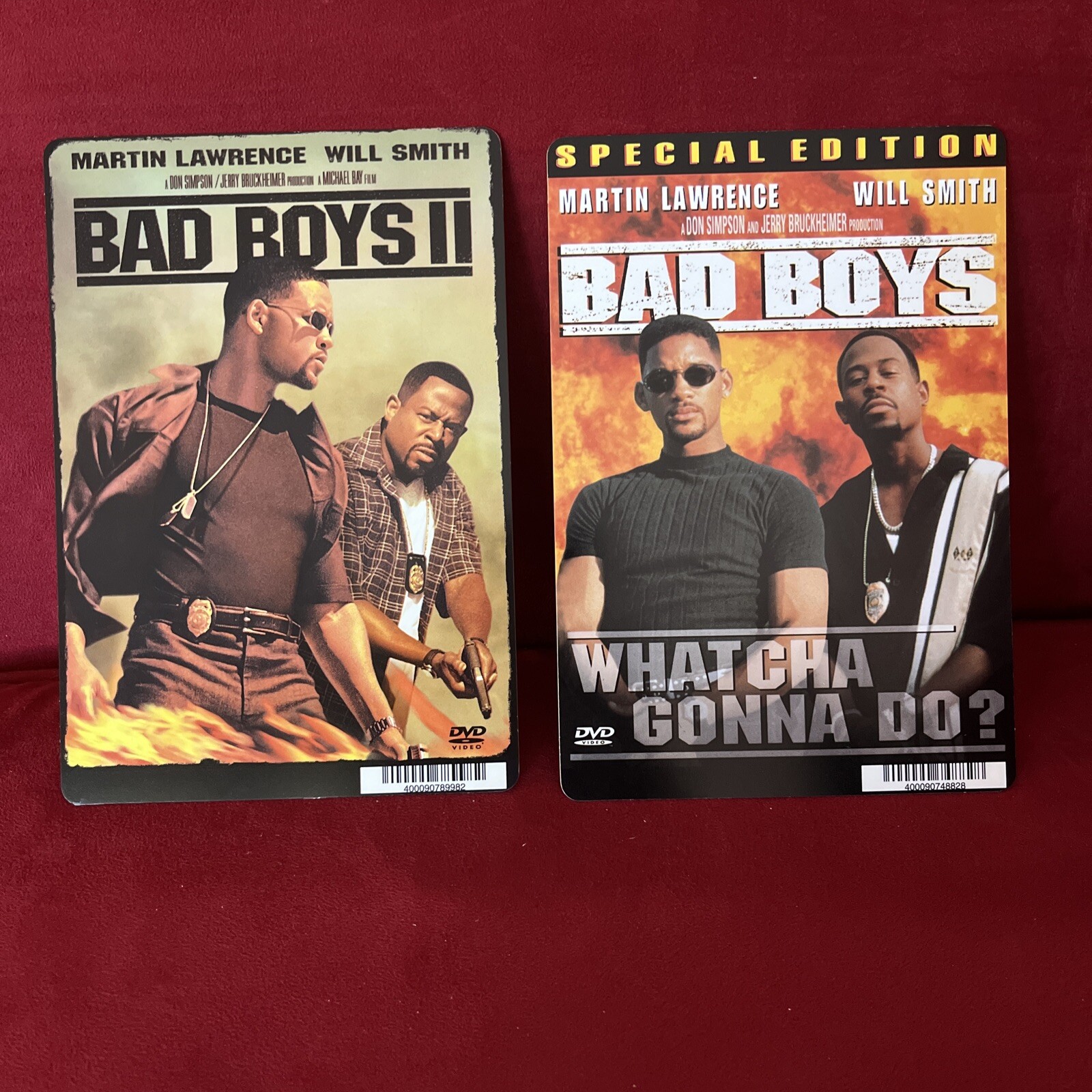 Blockbuster Movie Backer Card Mini Poster Art 5.5” x 8” Bad Boys 1 & 2 Lot