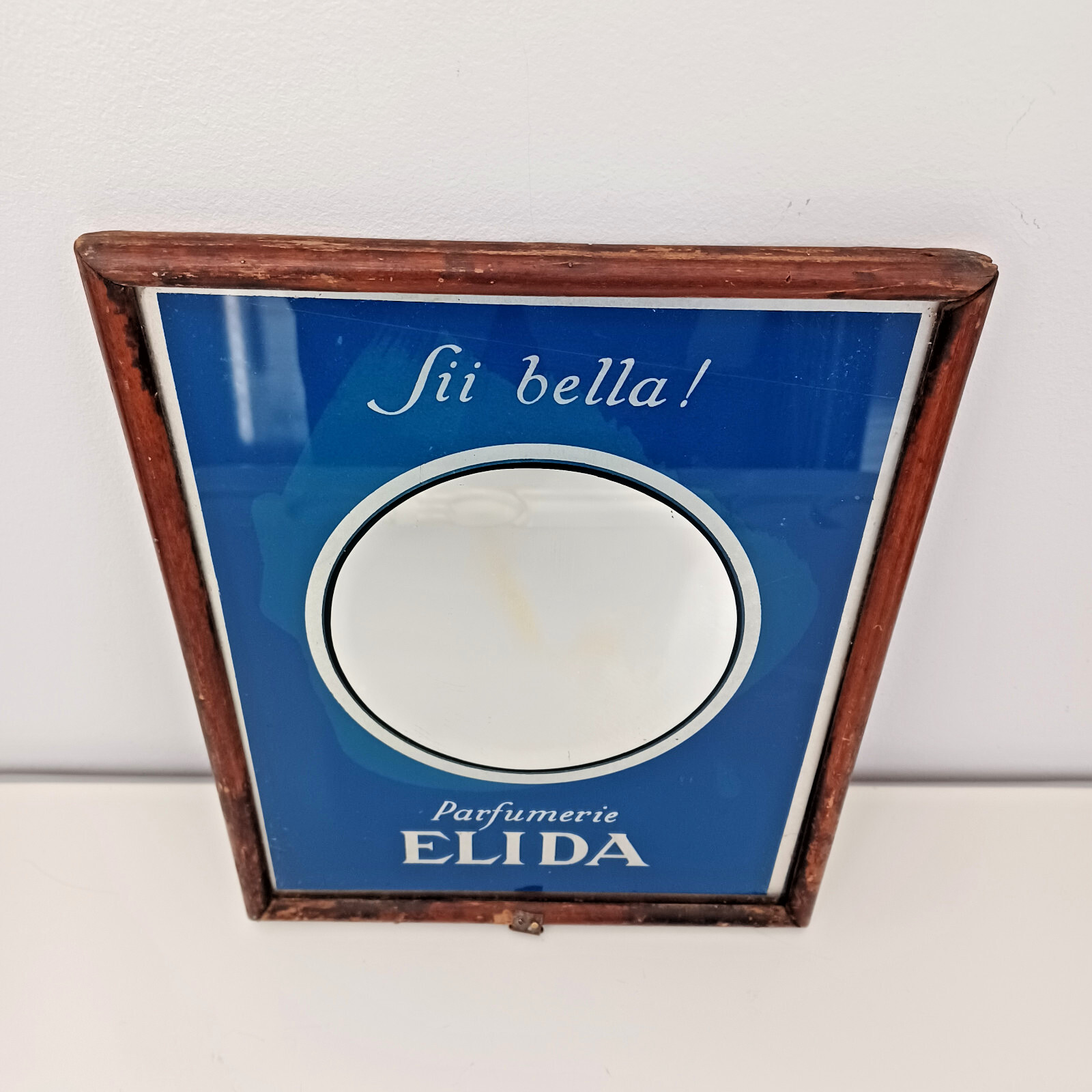 Perfumeries Elida Mirror 1940s with Advertising Back Front – Italy 1940