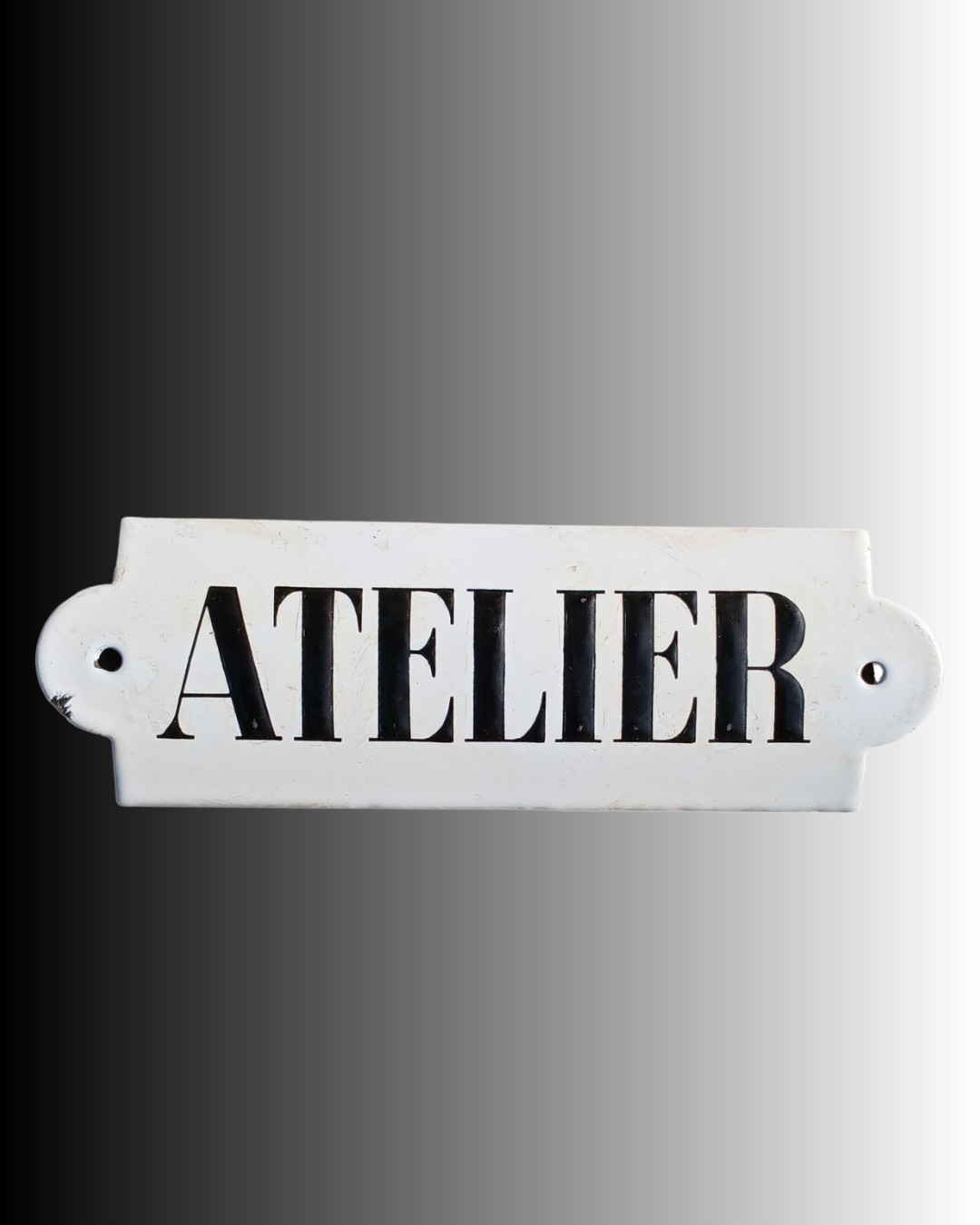 Vintage 1950s France ATELIER Domed Enamel Sign
