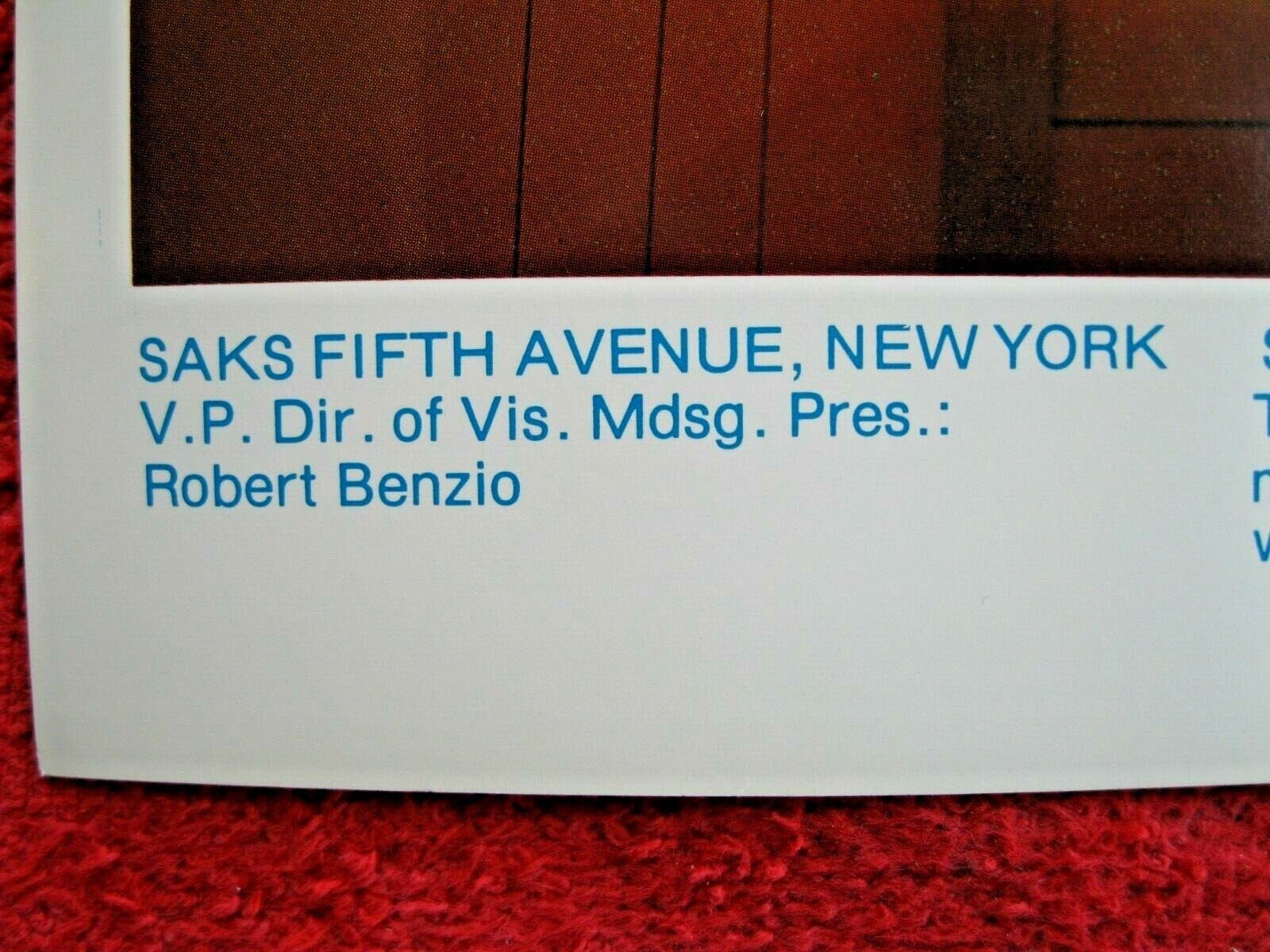1981 SAKS STORE WINDOW DISPLAY CONCERTINO IN B PHOTOGRAPH PRINT #110