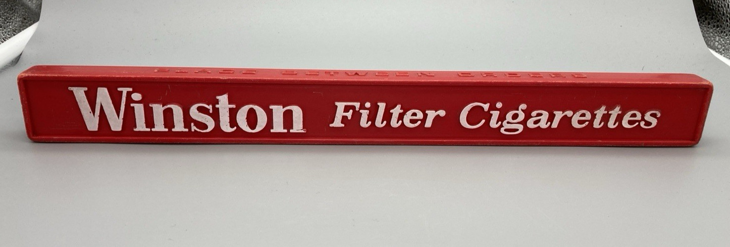 Vintage grocery store belt order divider cigarette advertising Winston 1970’s
