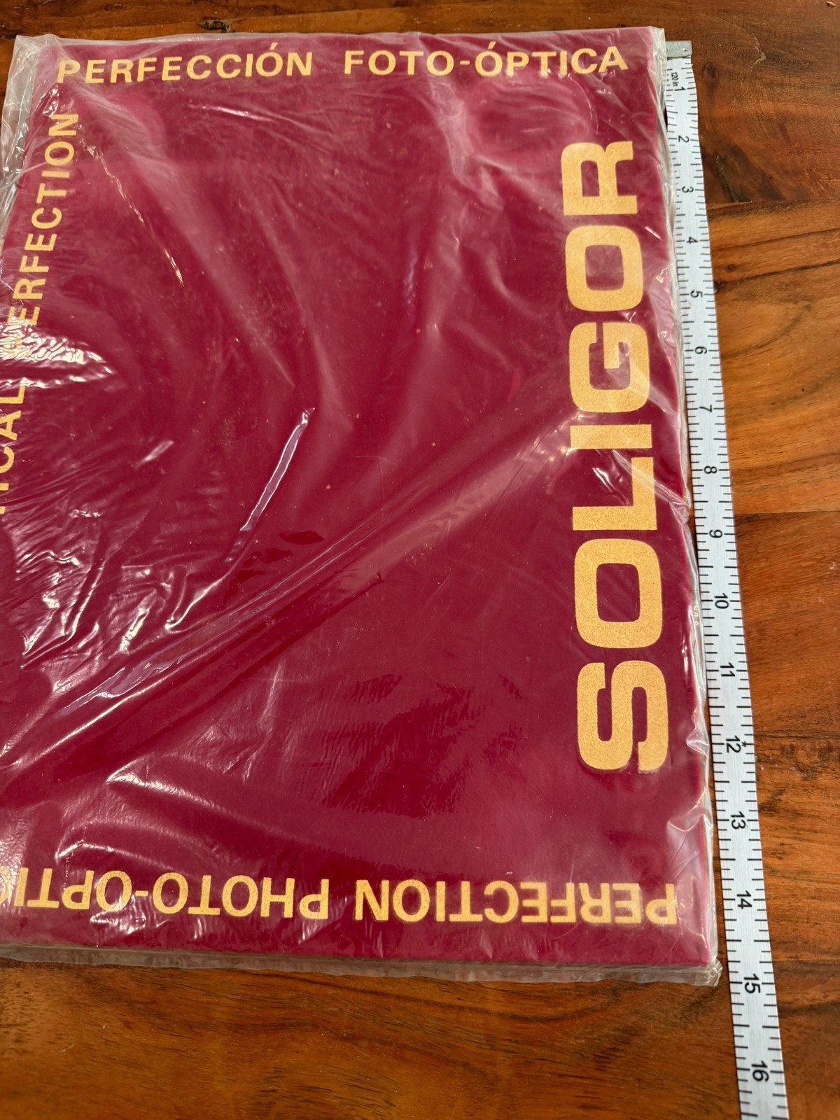 Vintage Soligor Camera Dealer Advertising Counter Mat Red Velvet 11×14 Display