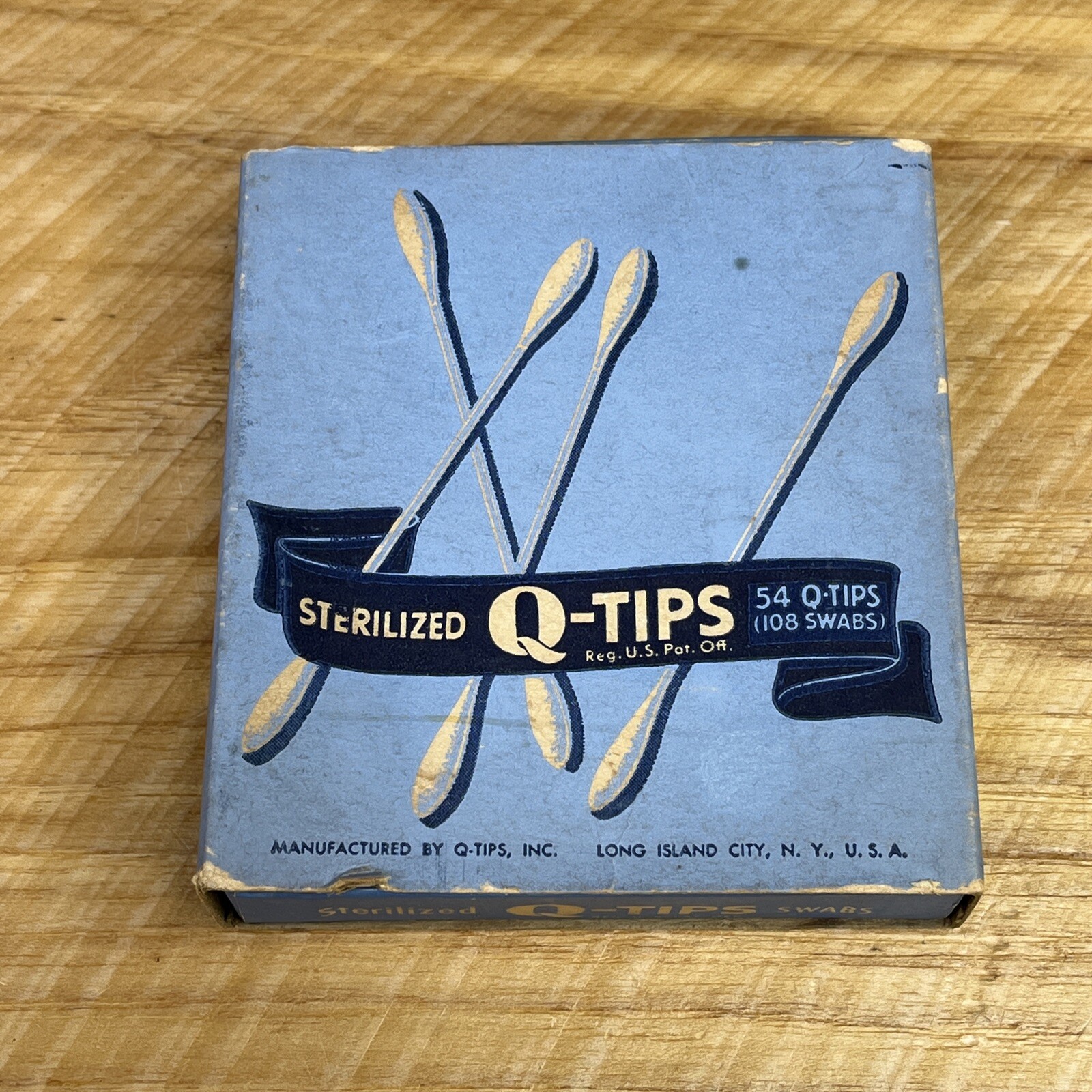 VTG Q-Tip Box Packaging Empty Movie Pro Display Decor Memorabilia 1960s