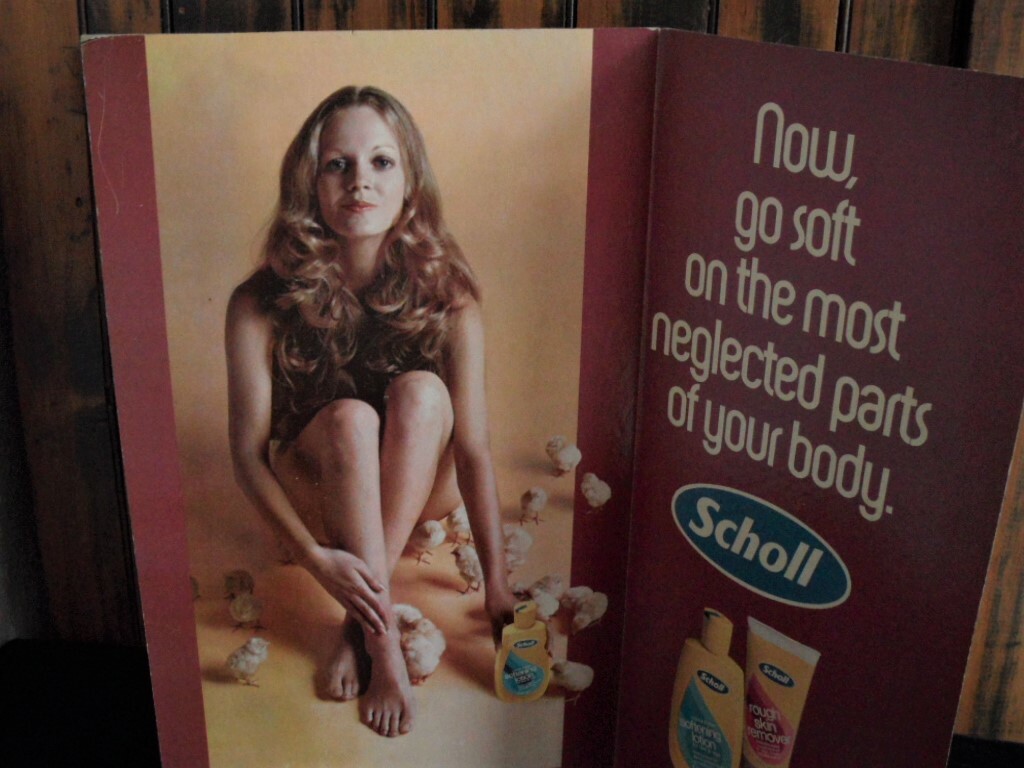 orig. 1970’s-80’s DR. SCHOLL’S **Store Display** with NUDE WOMAN and BABY CHICKS