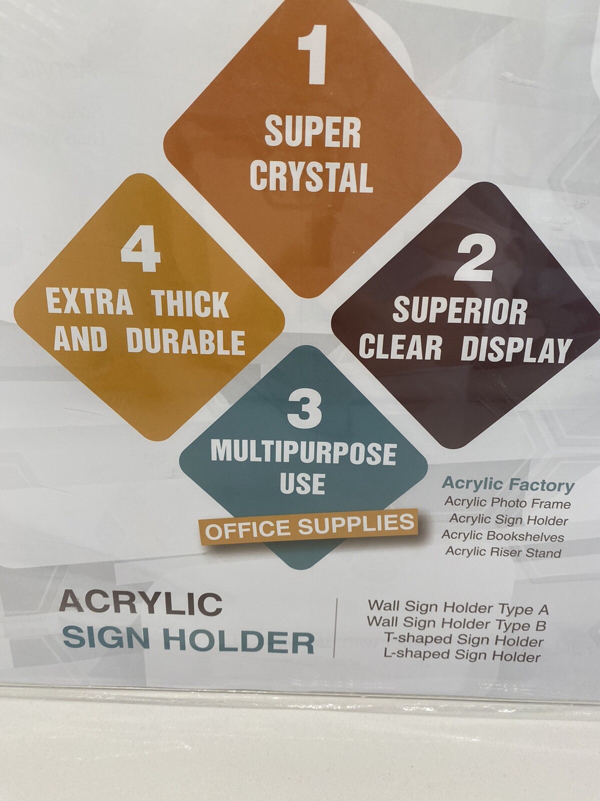 NIUBEE Acrylic Sign Holder 11×17 Horizontal, Clear Poster Picture Frames *5pack*