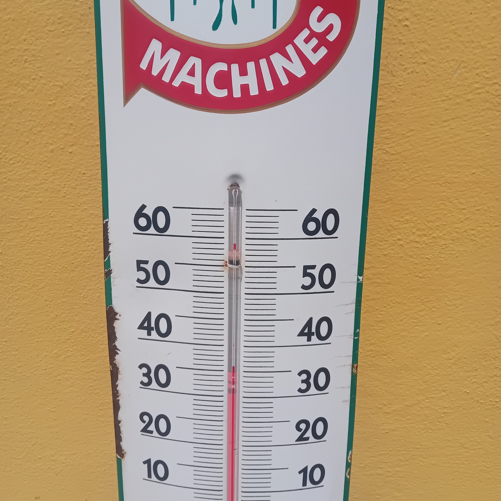 Singer Enamel Thermometer Table Sign