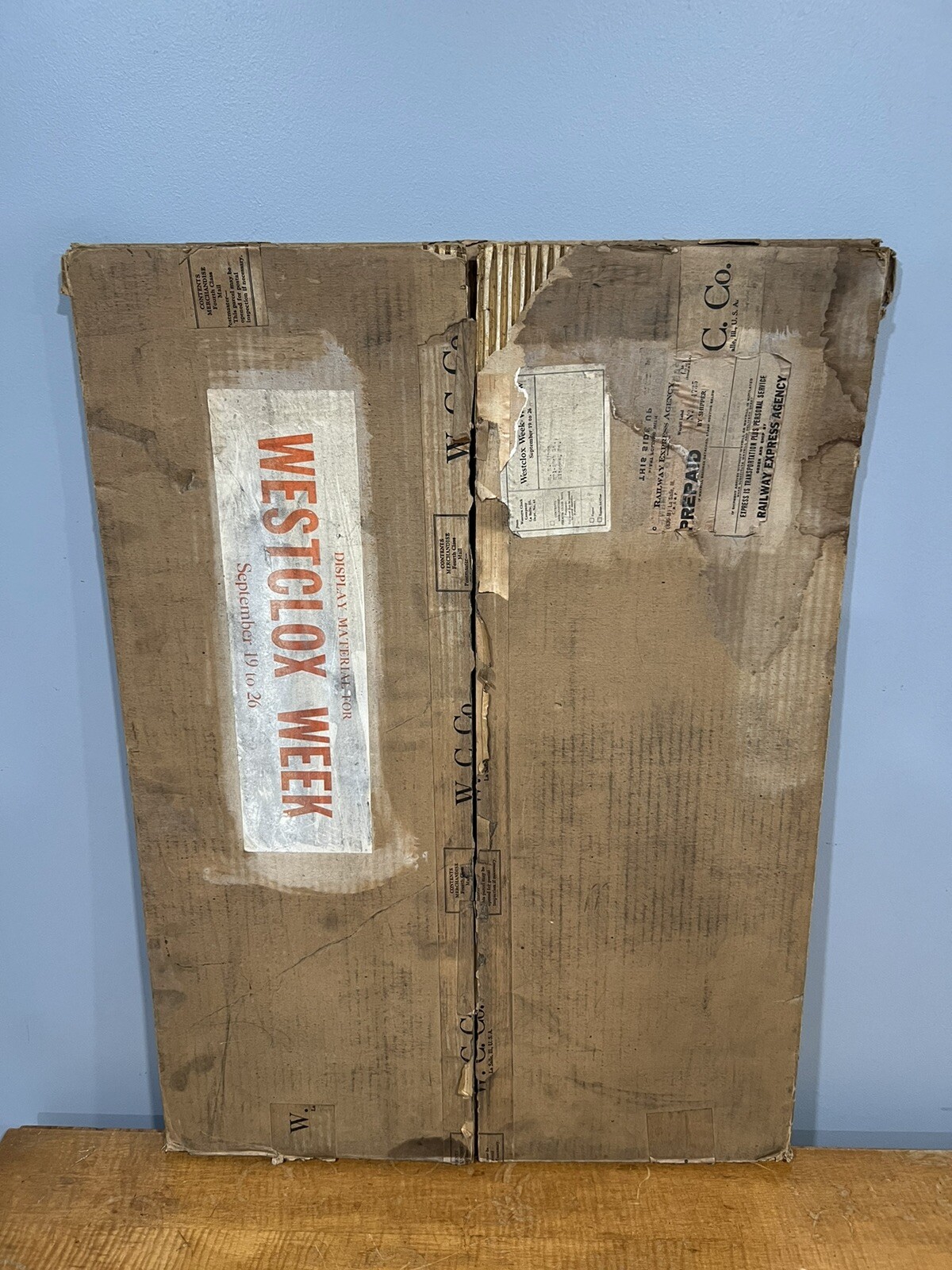 Vintage Westclox Alarm Clock Cardboard Litho Store Advertising Display W/Box