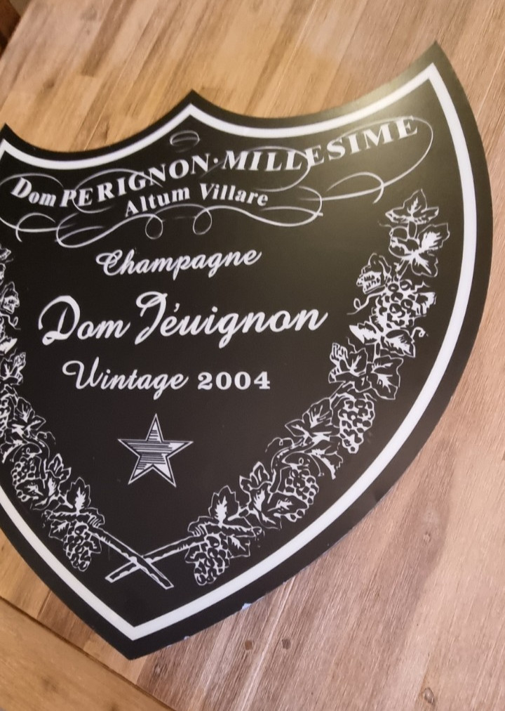 Dom Perignon 60x60cm Handcrafted Plexiglass Two-Sided Light Sign