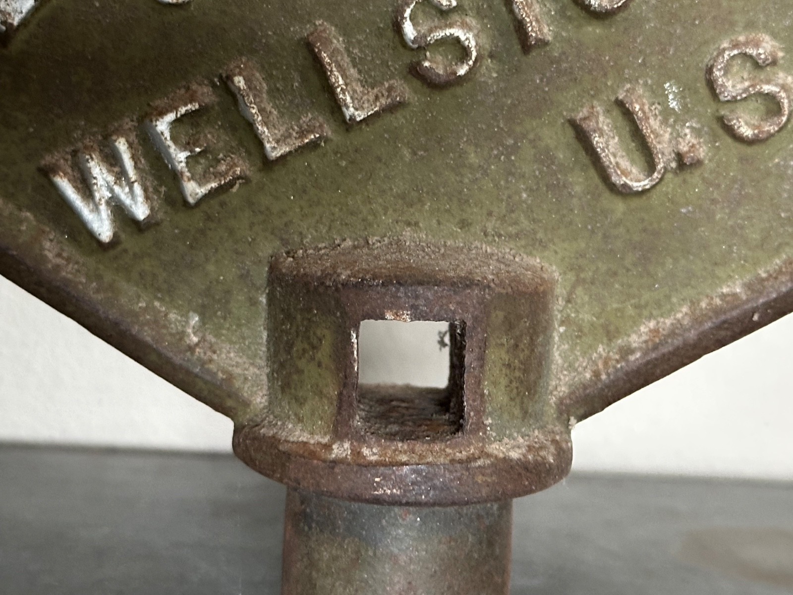 1930’s REVOLVO STEEL Rotating Bin Cast Iron Display Top Piece Advertising Sign