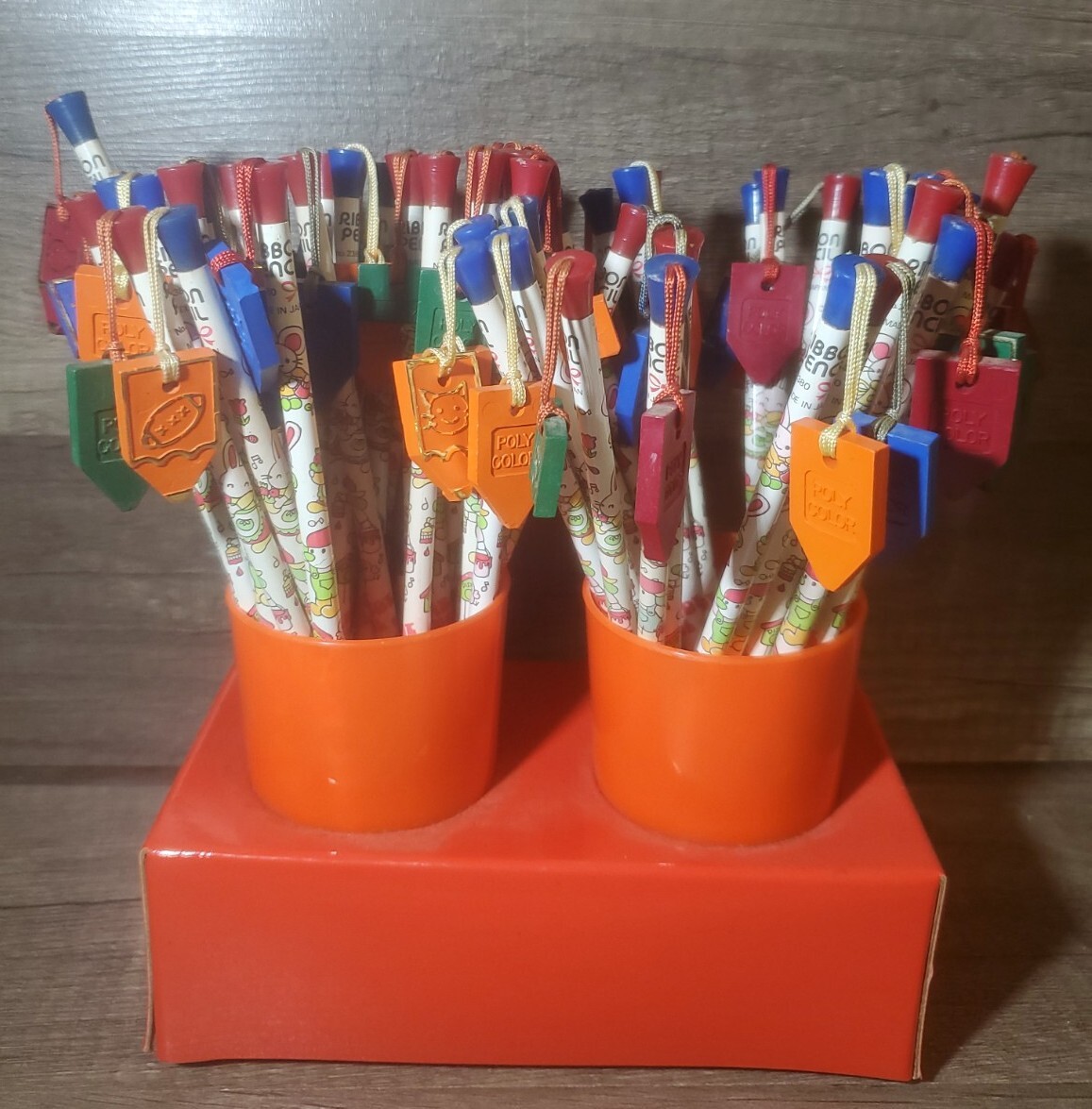 Vintage Lot Of 58 Mascot Animal Pencils Made In Japan With Display NEW