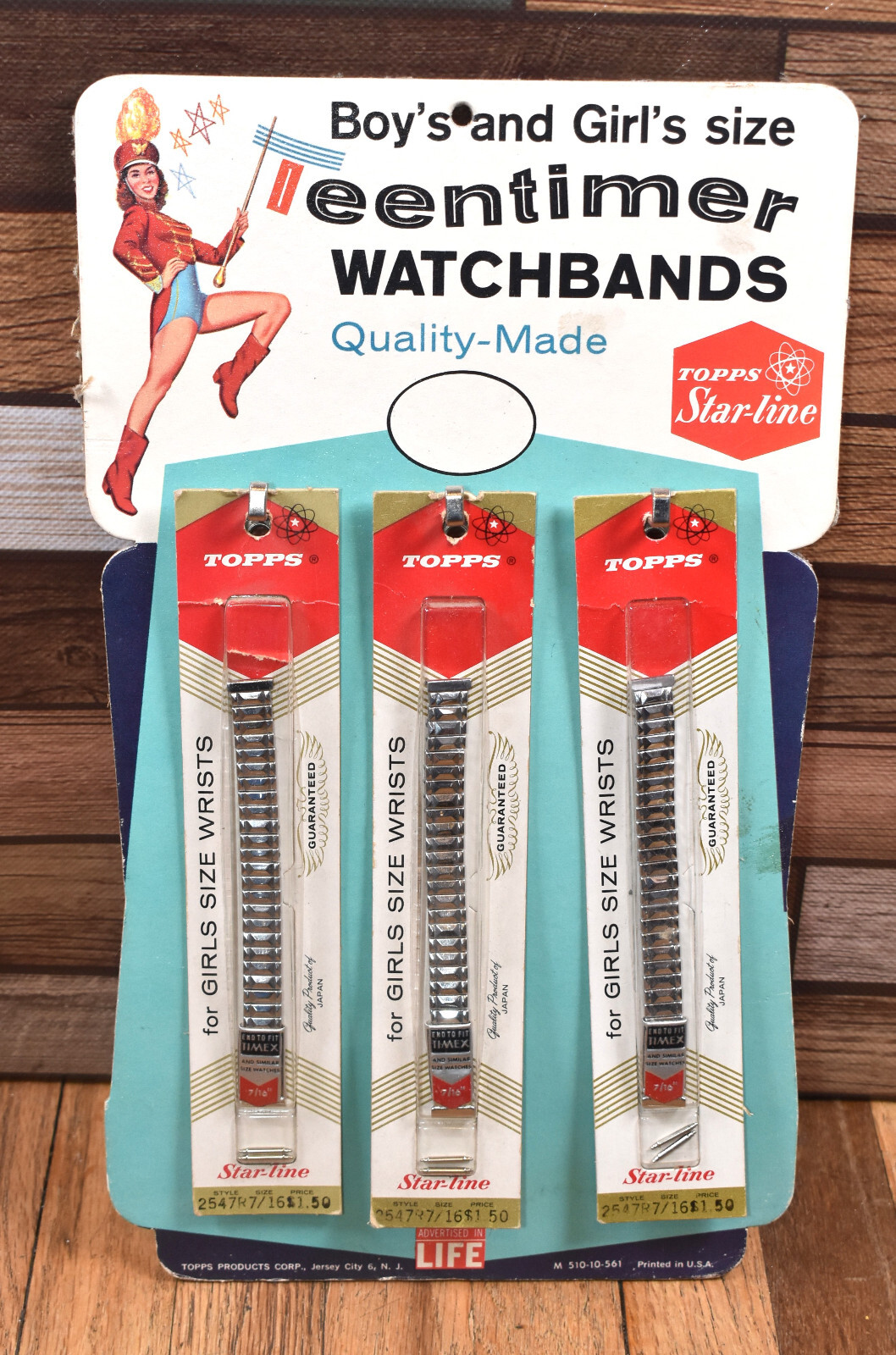Vintage 1950s Topps Star-Line Teentimer Boys Girls Watch Bands Store Display