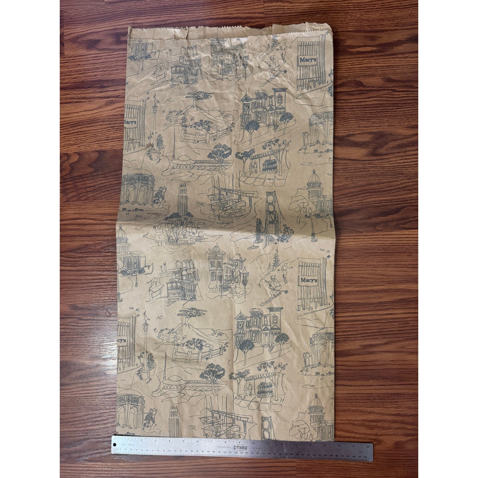 Circa 1960s Vintage Macy’s San Francisco Paper Garment Bag 15.5” x 30” – Unique!