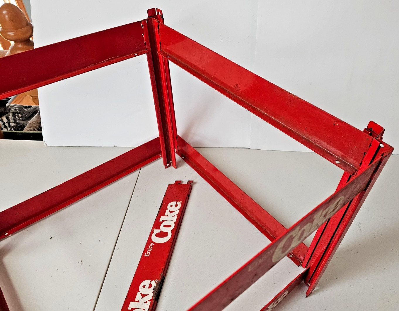Coca-Cola Heavy Duty Metal Store Display Rack – 9 Plaques 8 Rails – VTG