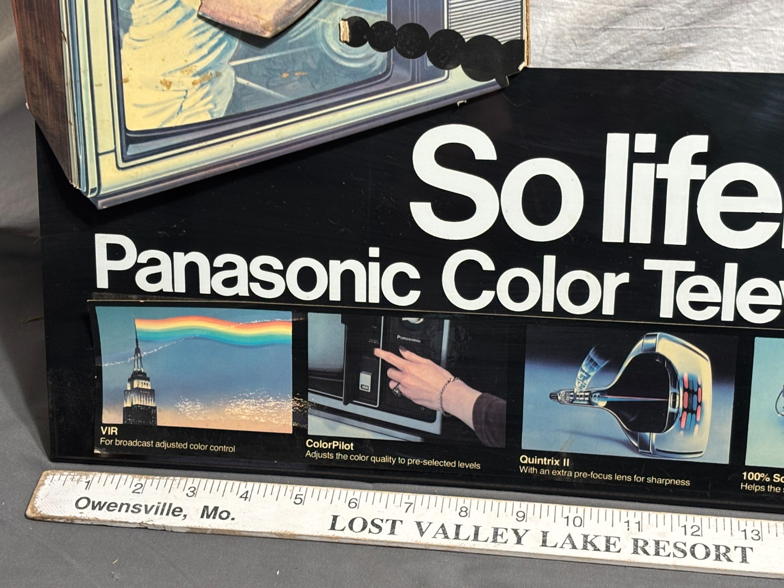 1970s PANASONIC Color Television STORE DISPLAY Advertising SO LIFE LIKE Tennis