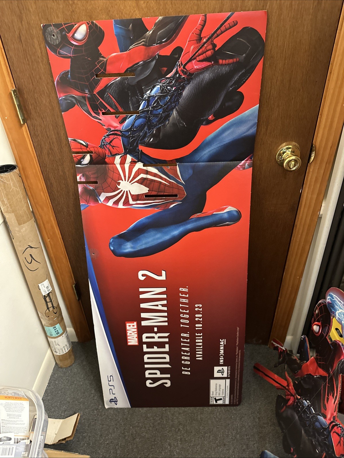 Spiderman 2 PS5 Release GameStop Promotional 3D Hanging Sign Poster Display