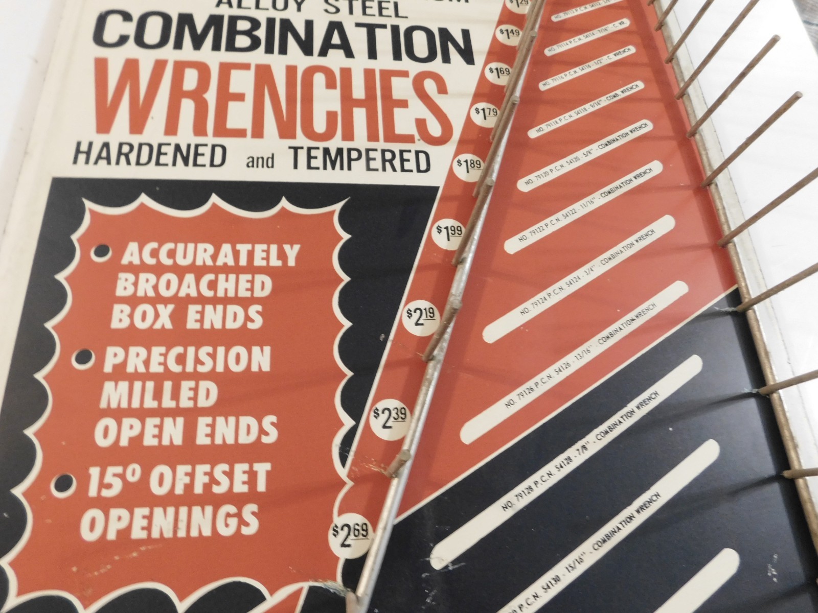 GLOBEMASTER HOT DROP FORGED COMBINATION WRENCHES DISPLAY RACK ORIGINAL RARE L@@K