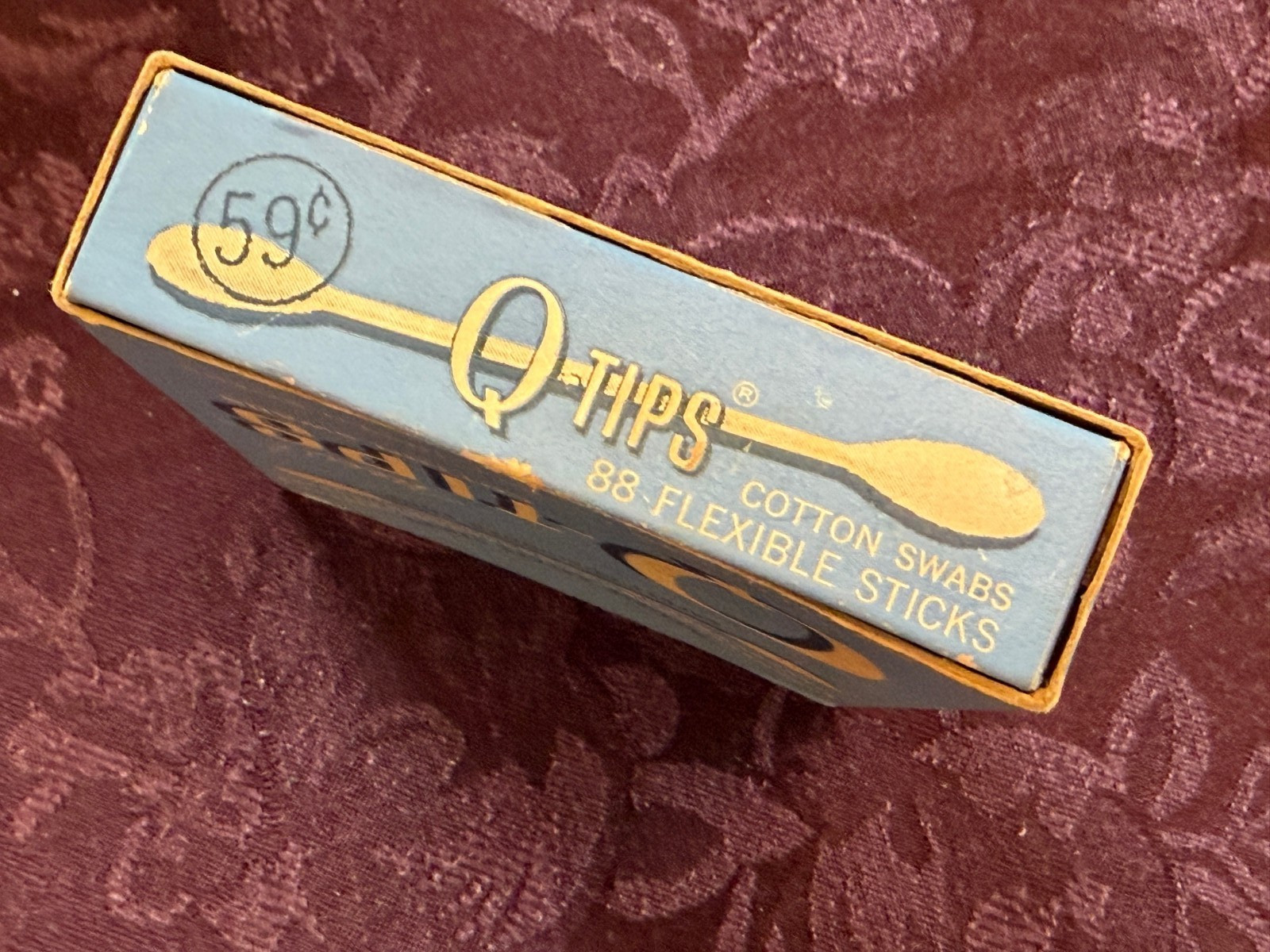 Vintage Q Tips Original Packaging Box 1960s 59 cents