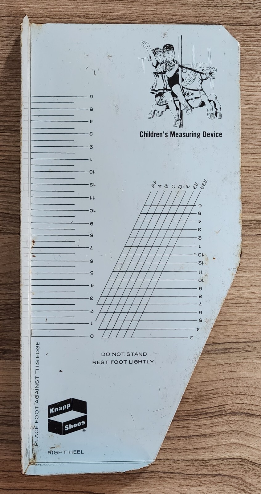 Vintage Knapp Shoes Children’s Foot Measuring Device Store Sign Display RARE
