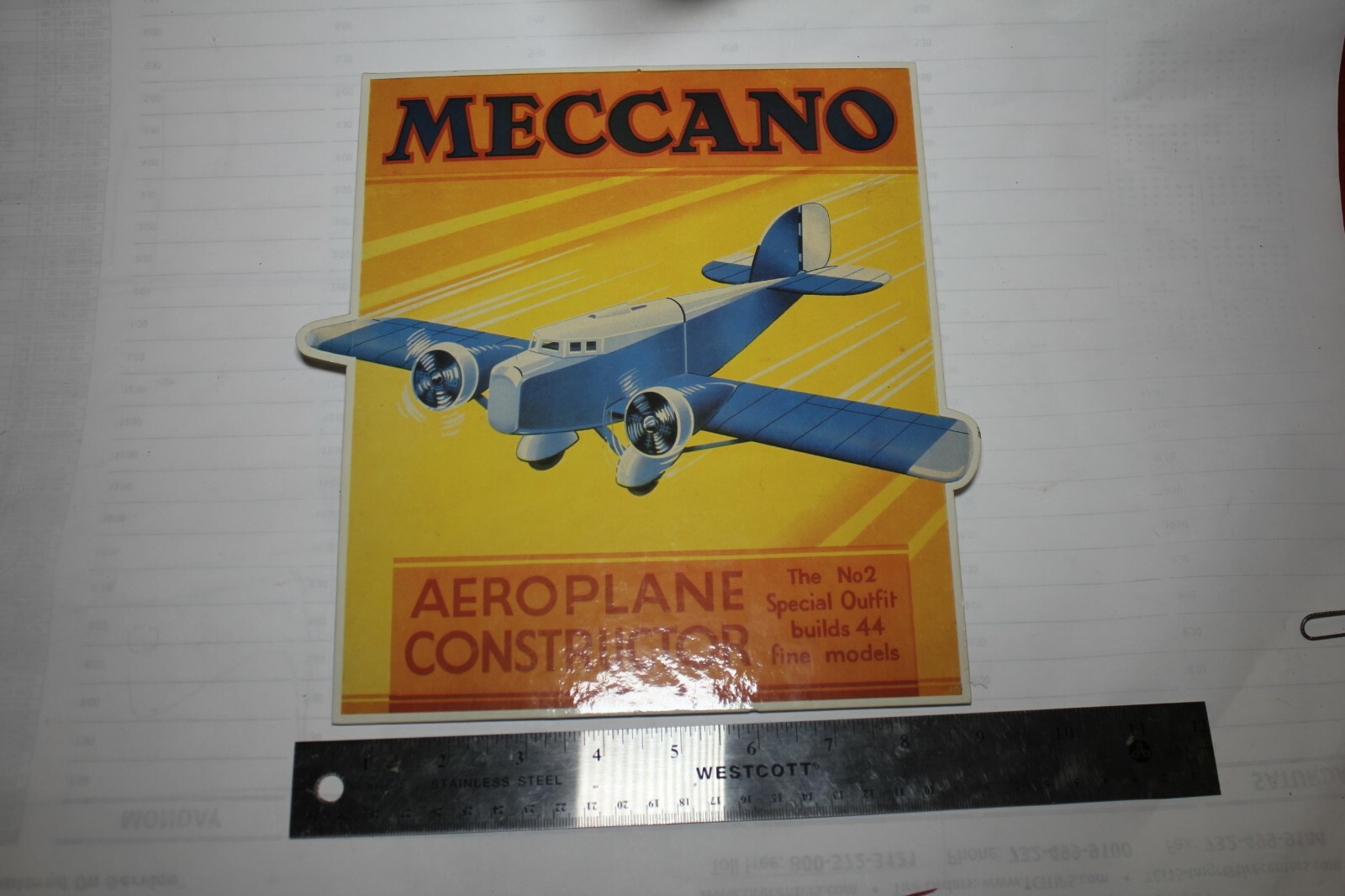 VINTAGE MECCANO TOYS – AEROPLANE CONSTRUCTOR – STORE DISPLAY SIGN POINT OF SALE