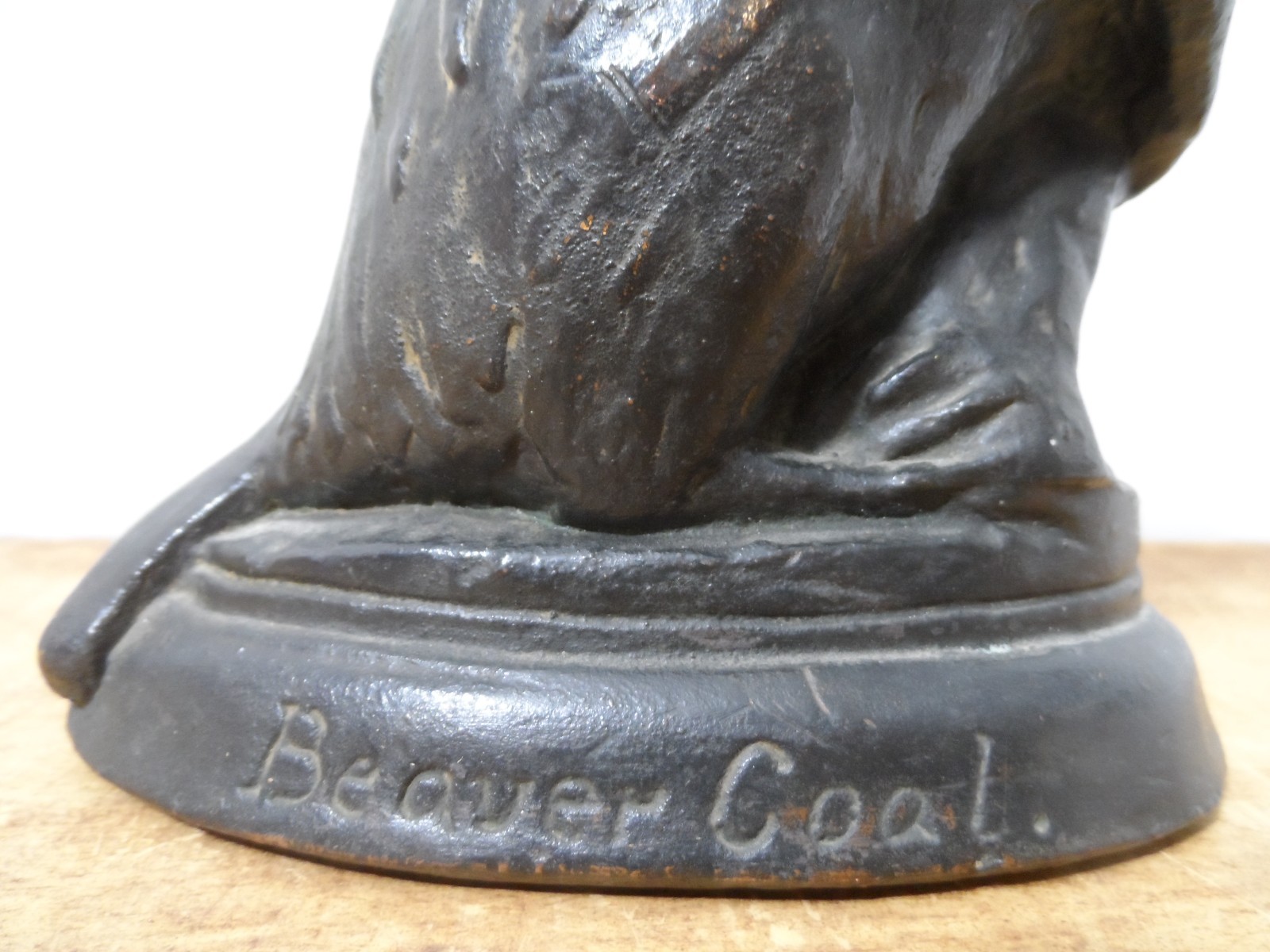 BEAVER COAL Original Old Bronze Clad Advertising Statue Store Display Sign Phila