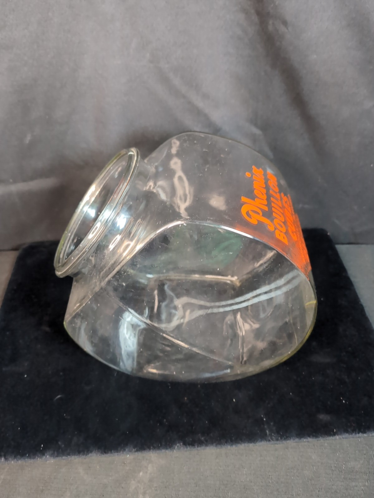 Vintage Phenix Bouillon Cubes Glass Jar General Store Counter Top Display