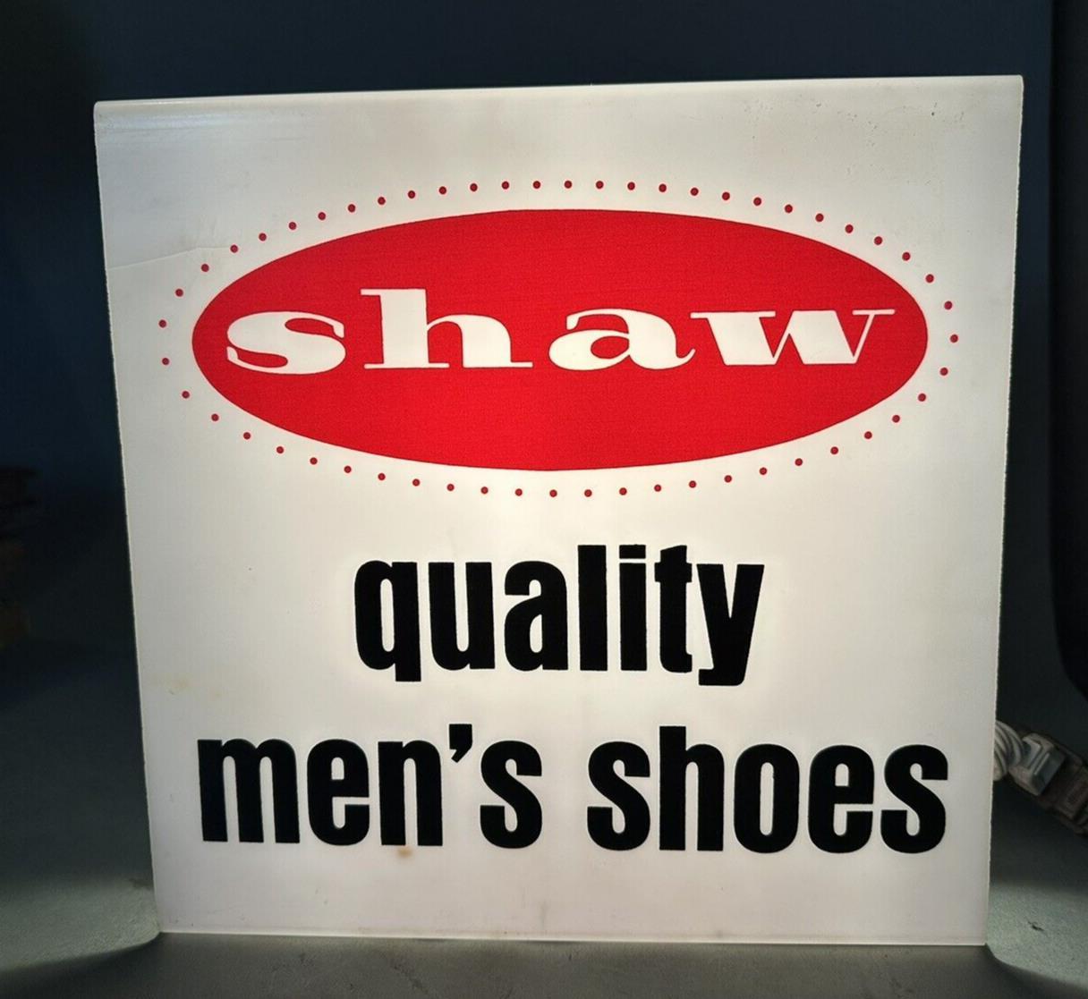 Vintage Shaw Quality Men’s Shoes Light Up Advertising Store Display Sign