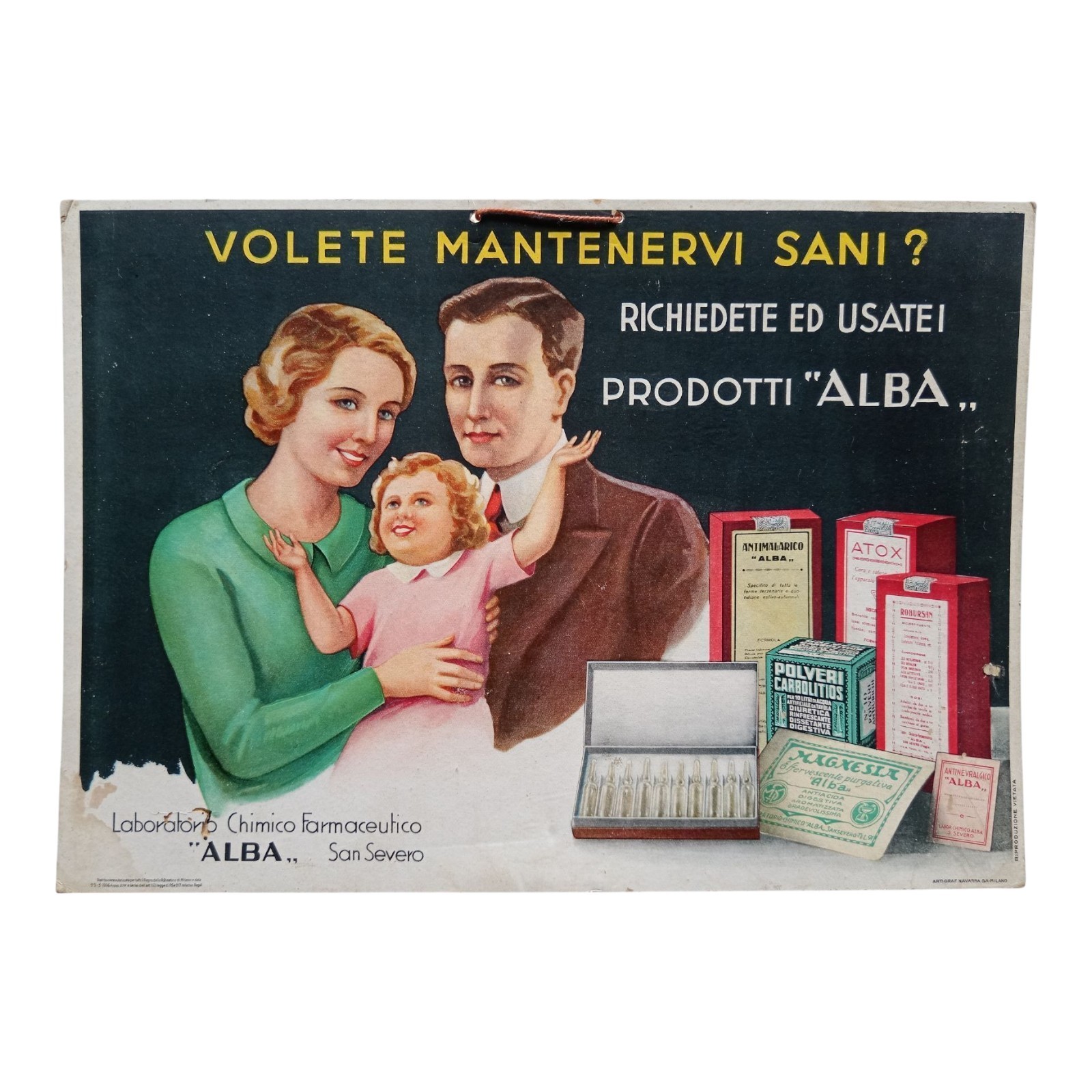 *HH* sign advertising sign Alba San Severo advertising plate 1936