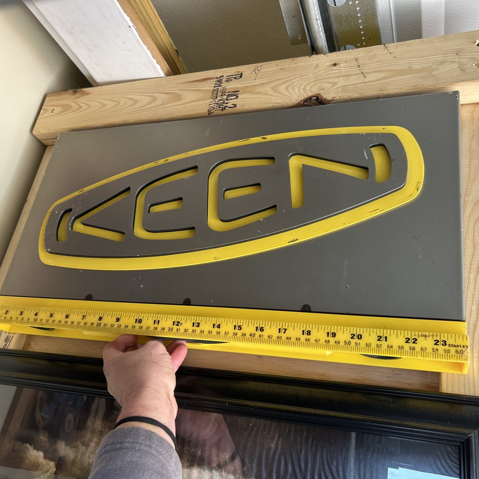 Keen Utility Shoe Brand Sign Metal Store Advertising Hanging Display 24” x 12”