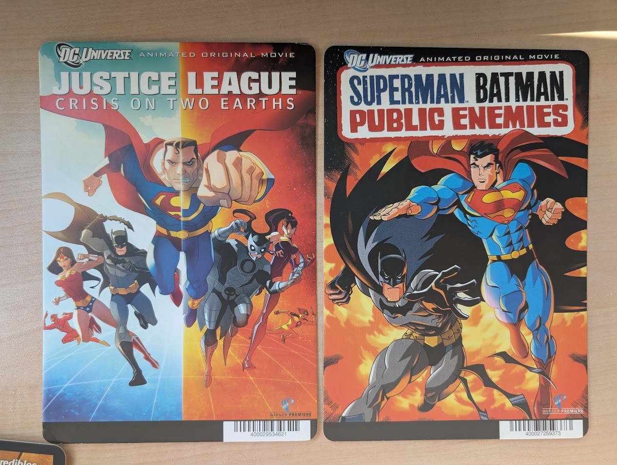 2x DC Universe Justice League Superman BLOCKBUSTER DVD BACKER CARD ONLY 5.5″X8″