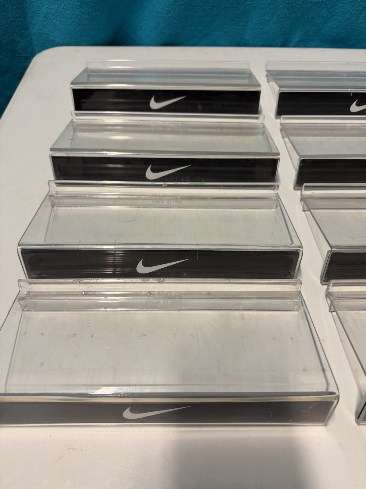 Nike Lot Of (8) Slat Wall Display Shoe Shelves Black USA 80s 90’s VTG Store OG.