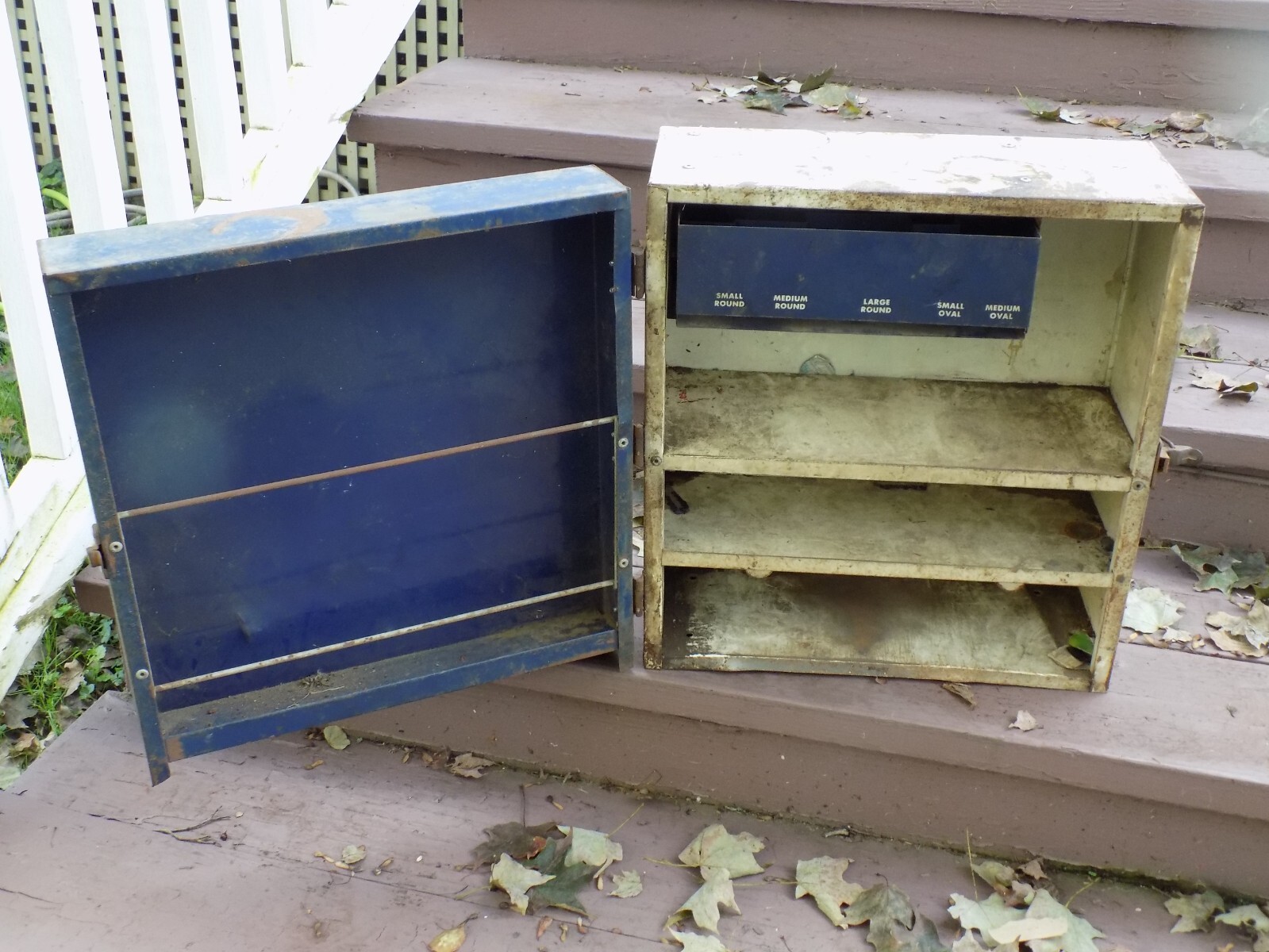 Vintage E-Z Tire Repair Advertising Display Wall Cabinet