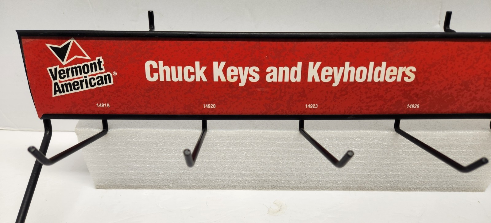 Vintage VERMONT AMERICAN Chuck Keys & Keyholders Metal Sign Display Rack -Drills