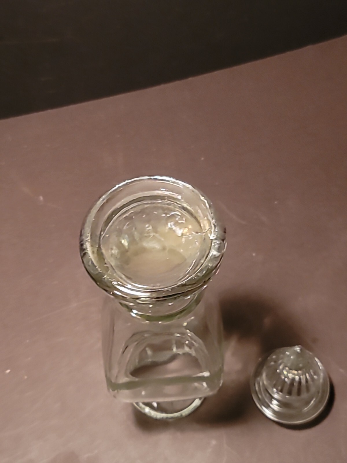 Vintage Drug Store Apothecary Jar Spike Stopper Ribbed Bands Storage #2