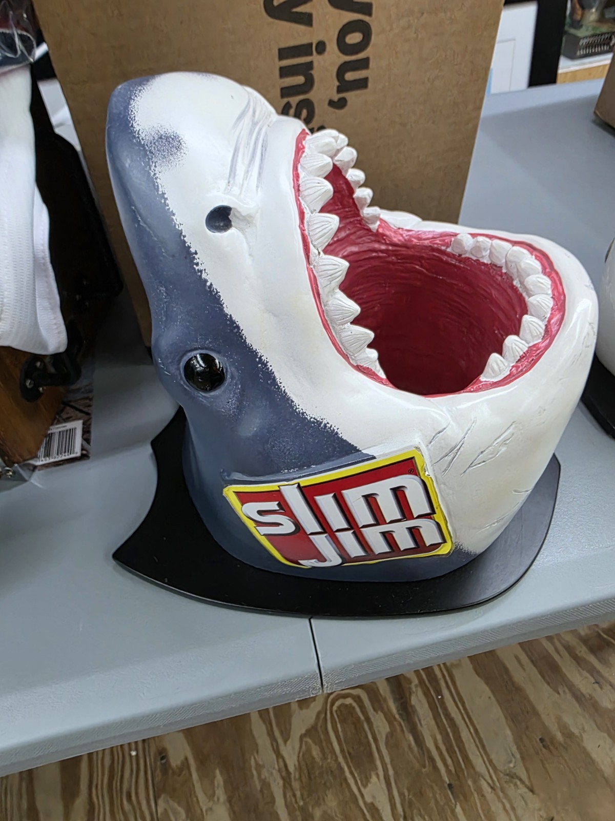 SLIM JIM Promotional Jaws Great White Shark Head Wall Mount Display Two Of Them