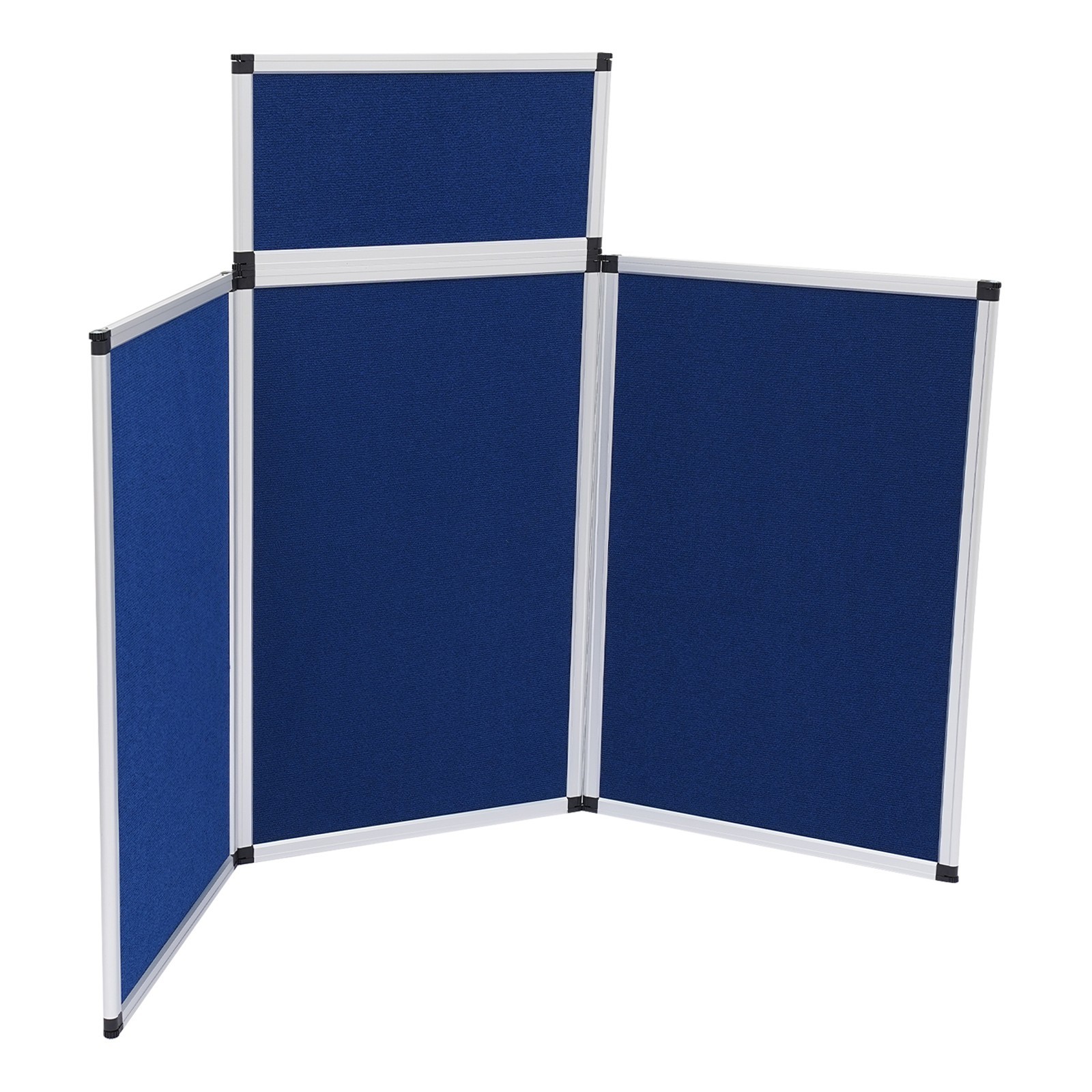 Modern Trifold Poster Display Board 3+1 Folding Display Board w/ Carry Bag Blue