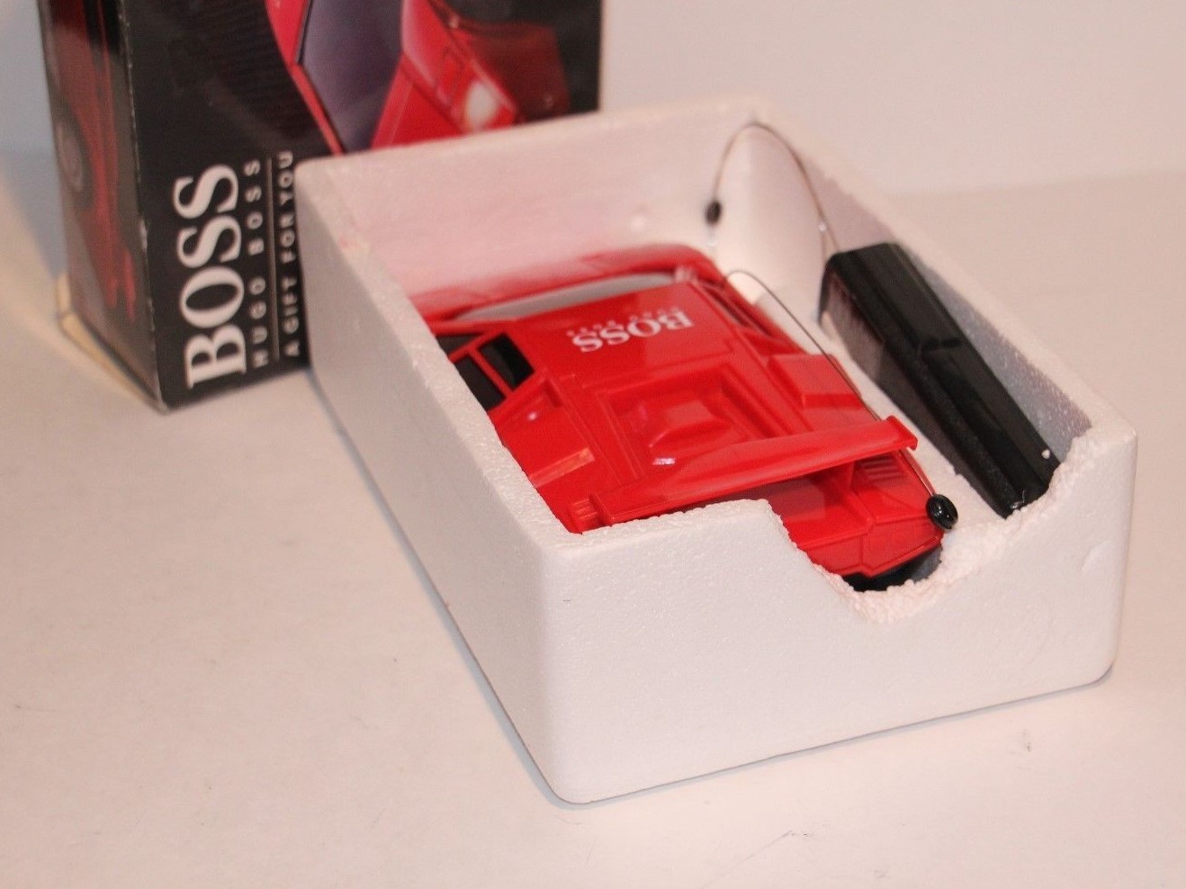 HUGO BOSS REMOTE CONTROL SPORTS CAR ORIGINAL BOX LAMBORGHINI VINTAGE ADVERTISING