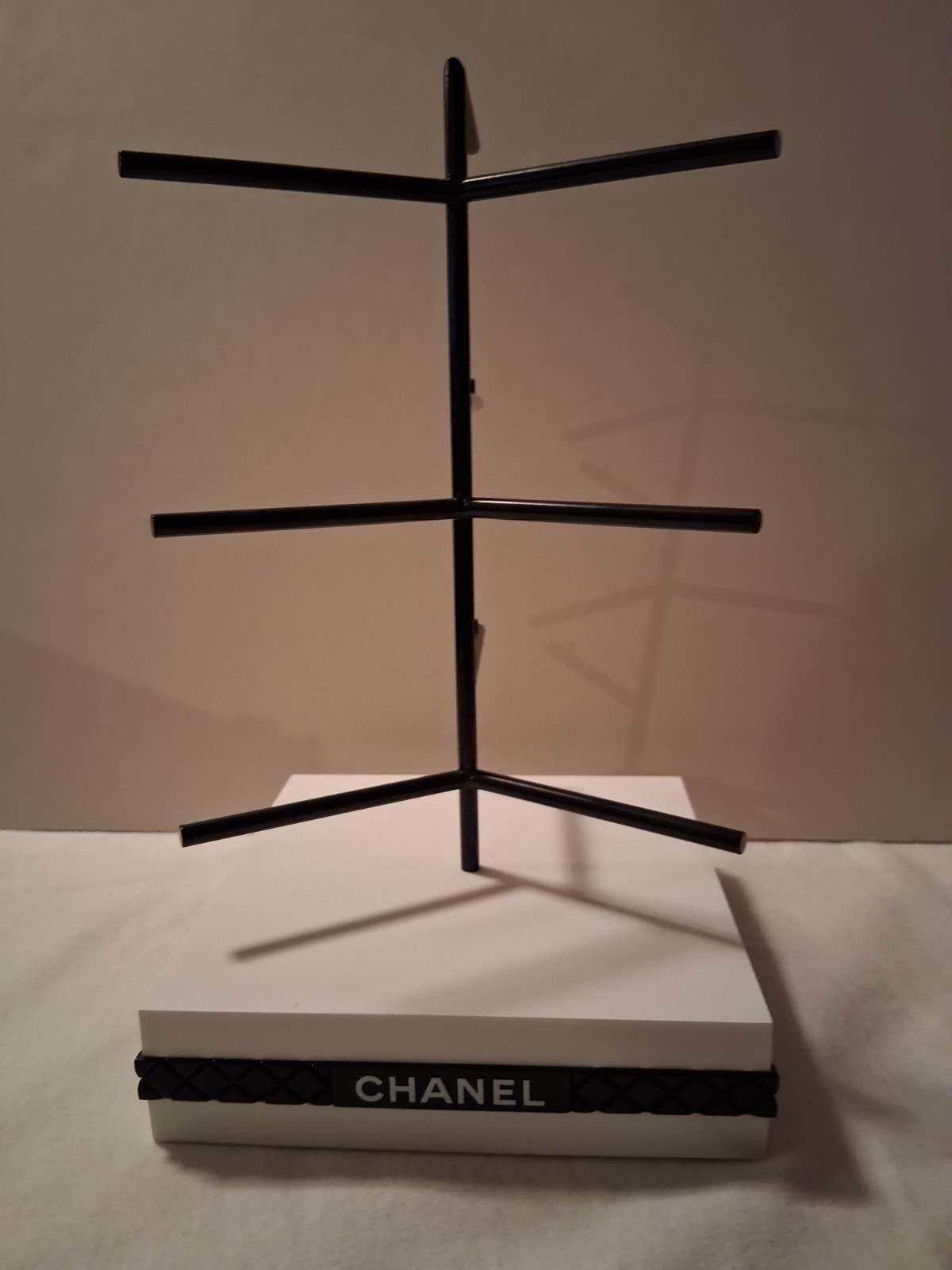 Rare 2010 CHANEL Ribbon Logo 11″ Sunglass Display Stand Made In Italy EXCELLENT