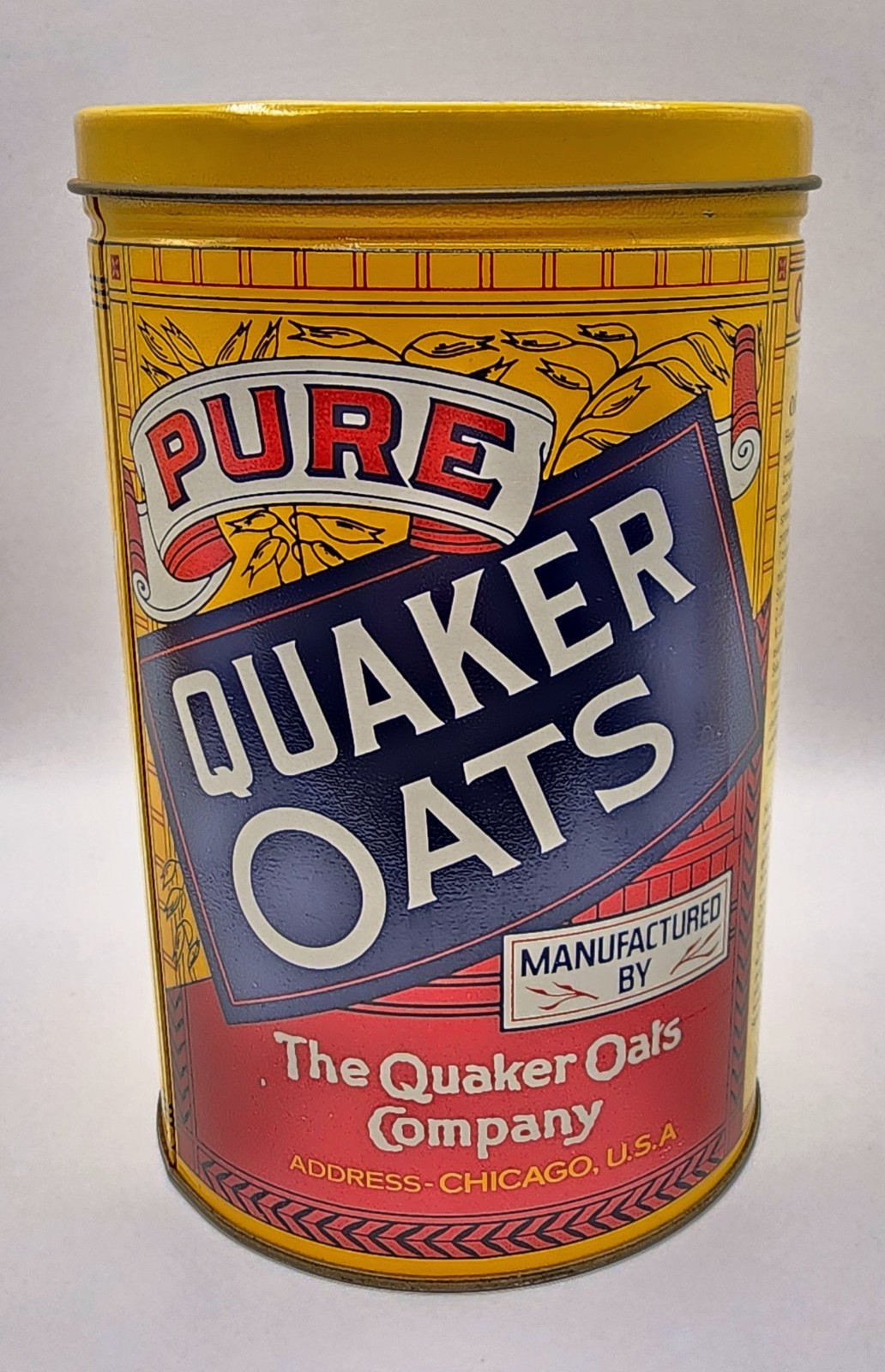 Original 1984 Replica 8″ Quaker Oats Display Tin Advertisement Limited Edition