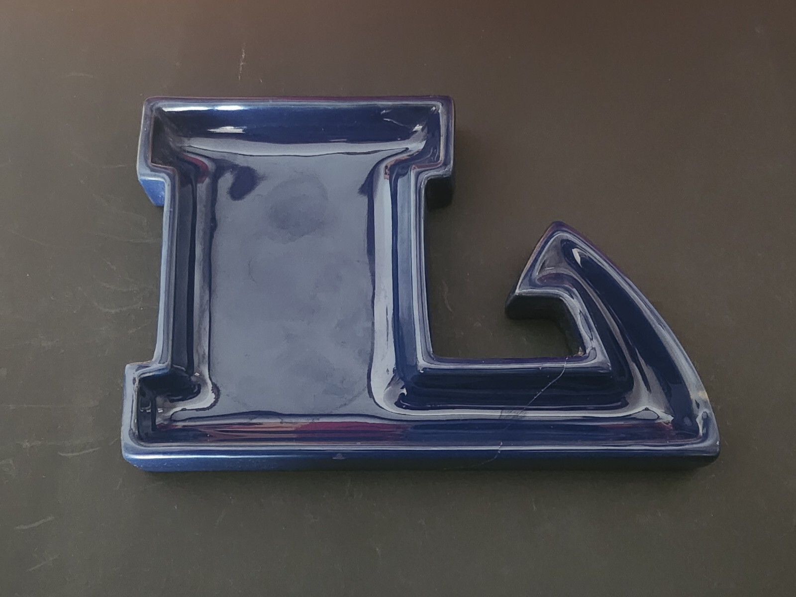 Vintage Blue Enamel Ceramic Insurance Advertising Ashtray Collection